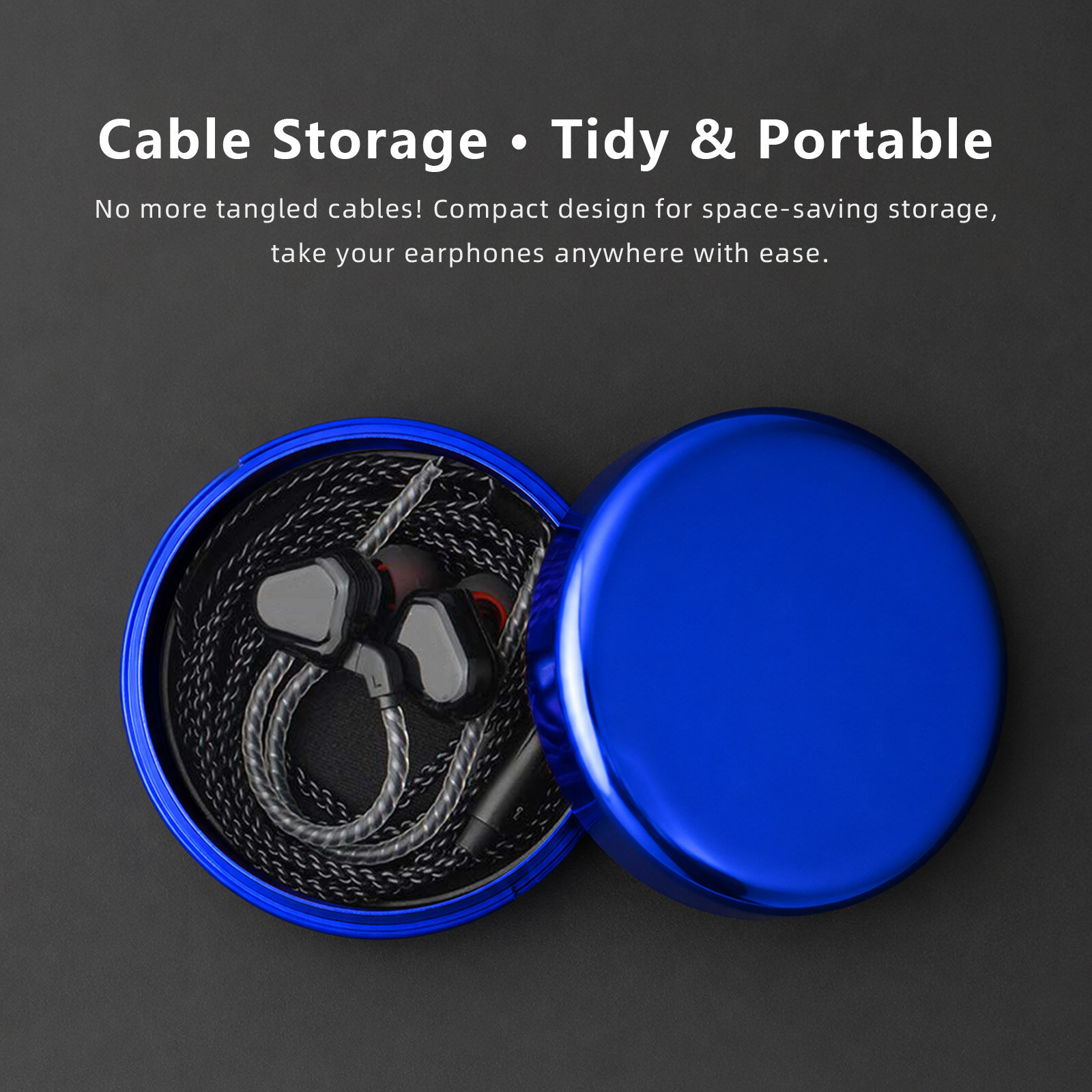Electroplating portable earphone storage box - 图片4