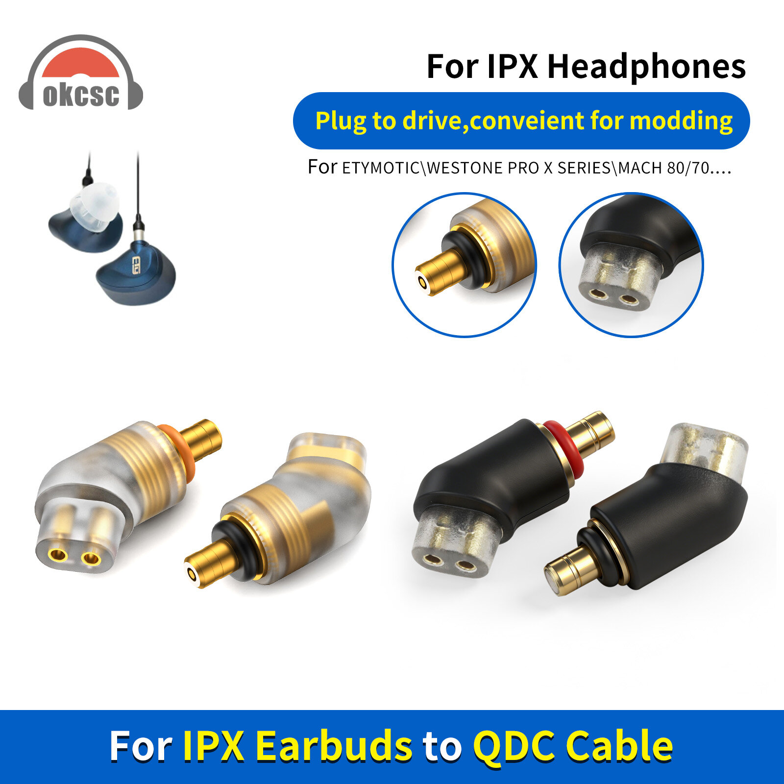 IPX revolving QDC female adapter - 图片2