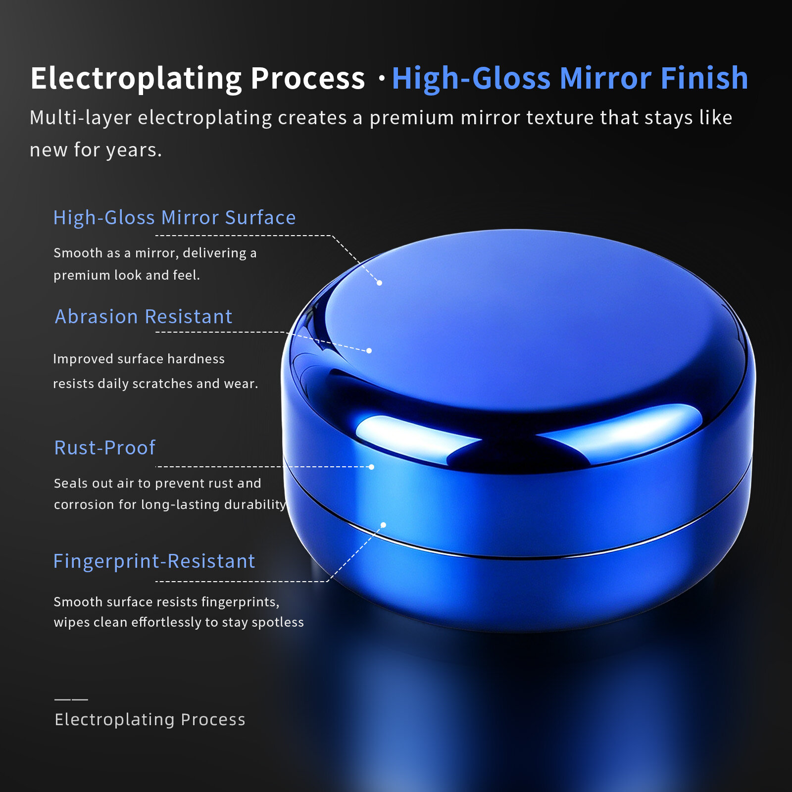 Electroplating portable earphone storage box - 图片3
