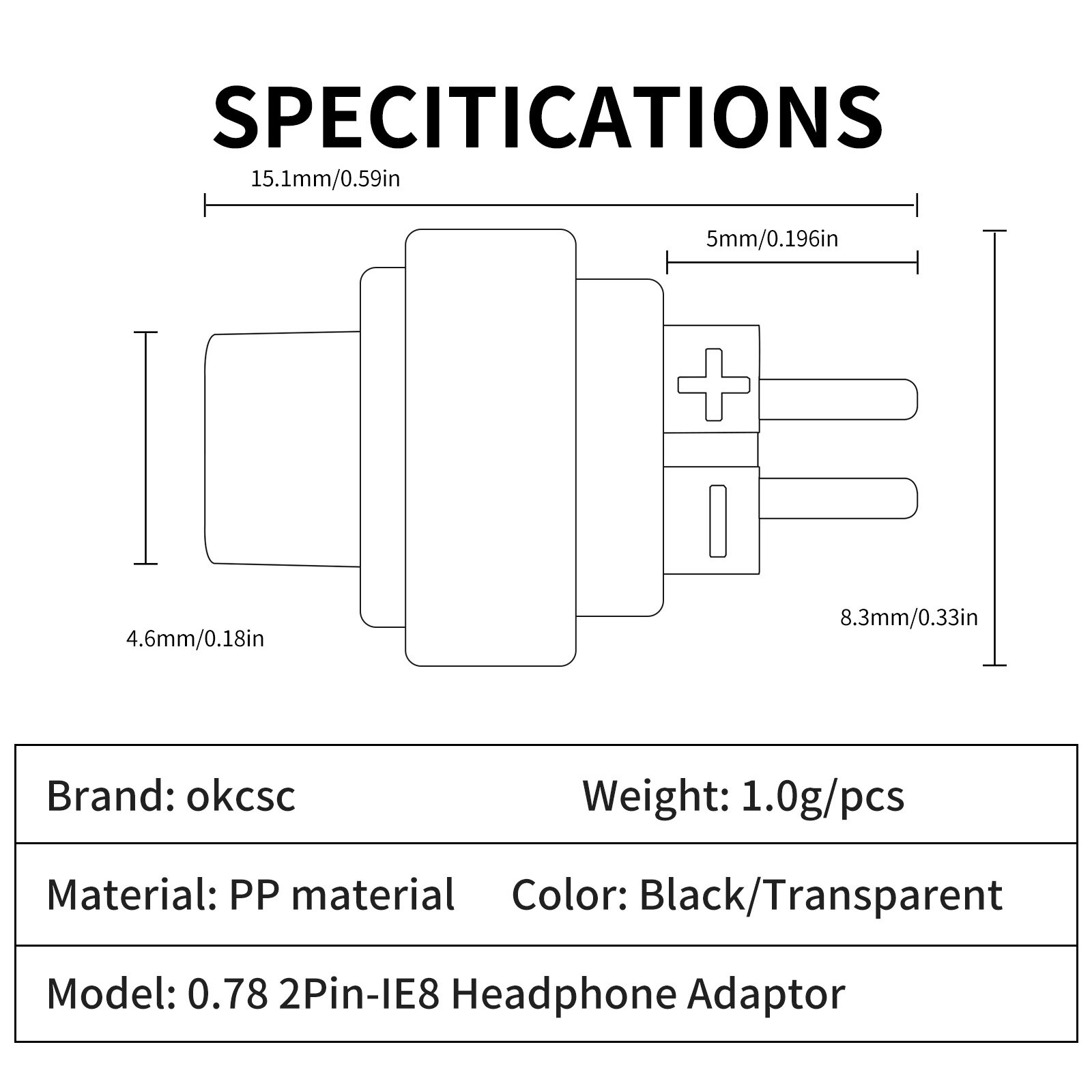 0.78 revolution IE8 female adapter - 图片5