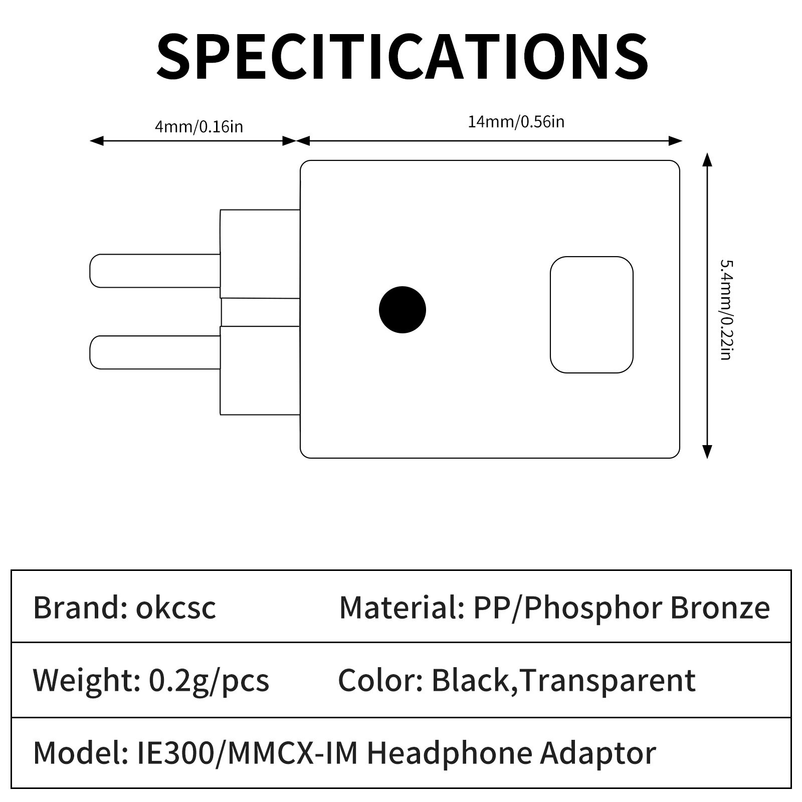 0.78mm IM to M Male Adapter - 图片6