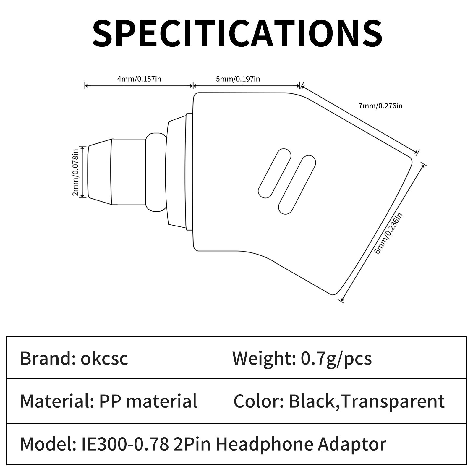 IE300 0.78 Square Male to Female Adapter - 图片6