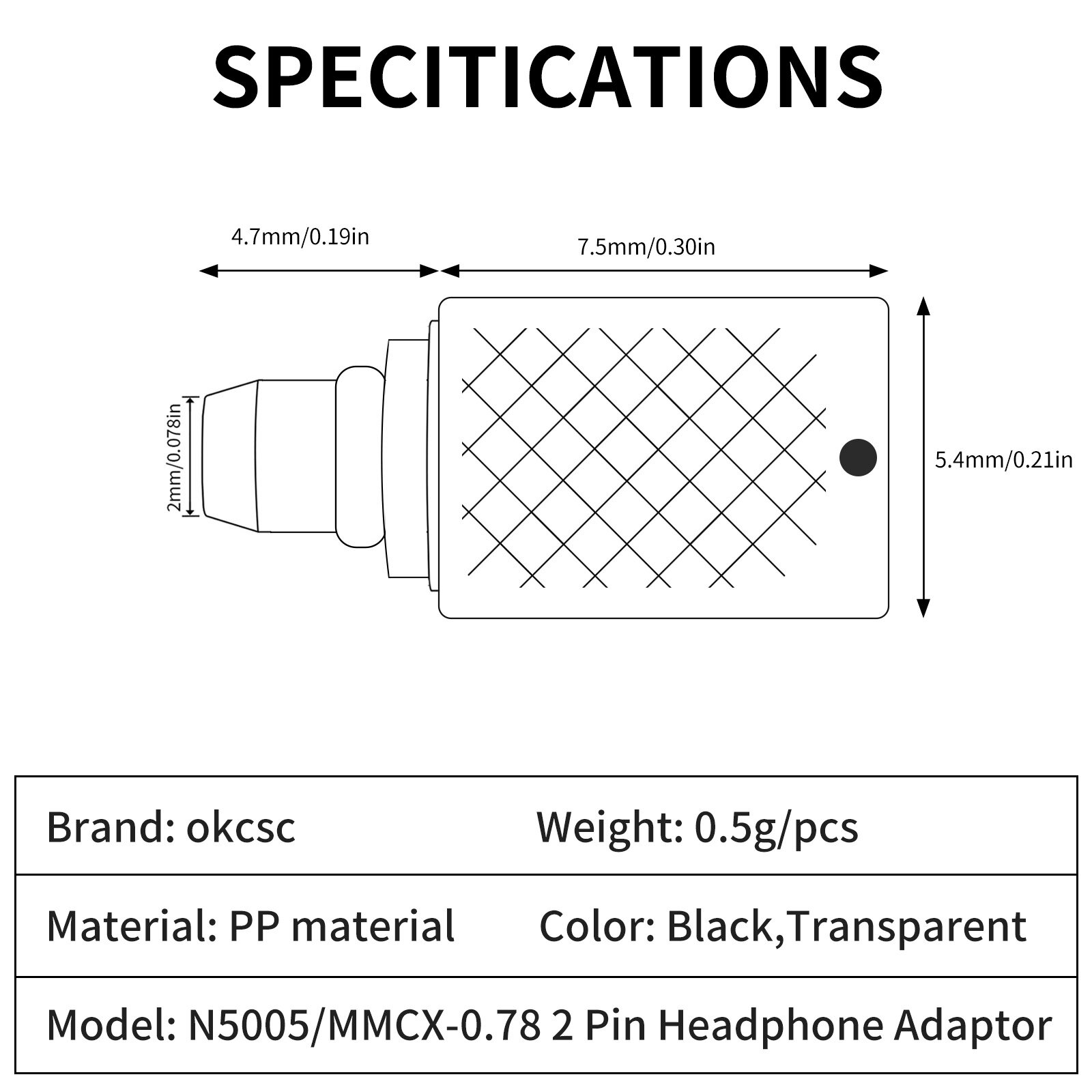 MMCX (n5005) revolution 0.78 female mini adapter - 图片6