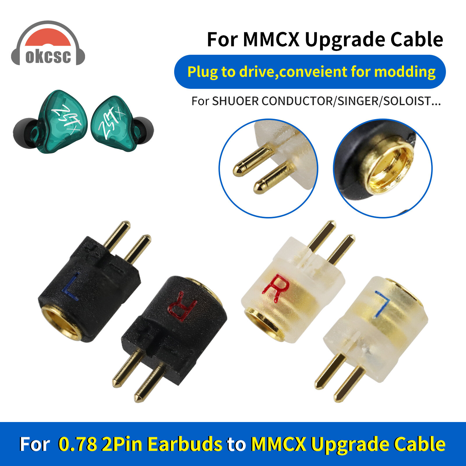 Ultra-short 0.78 0.75 MMCX female adapter – Image 2
