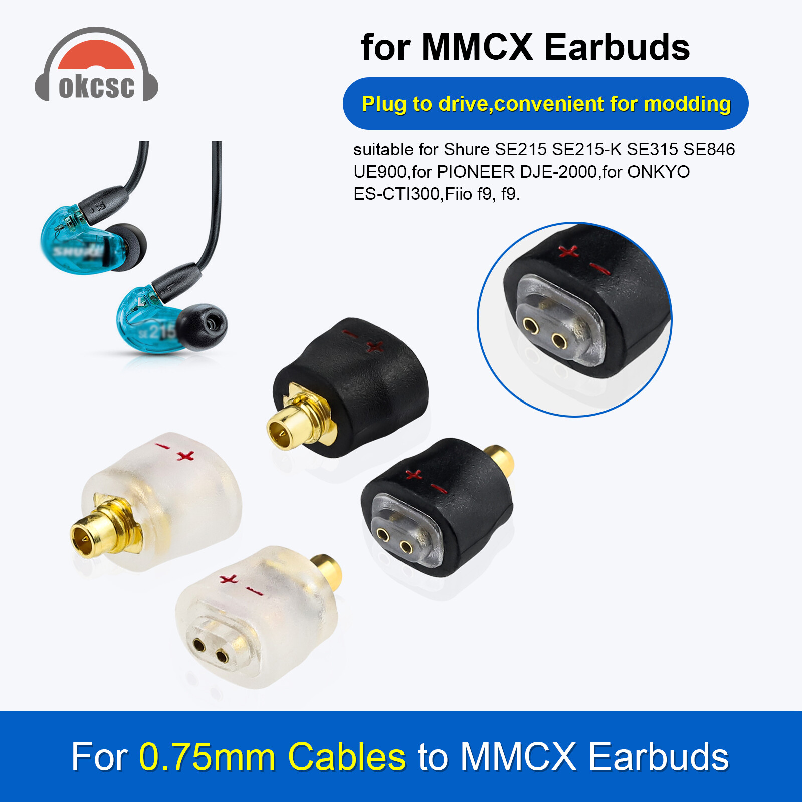 MMCX 0.75 female adapter for revolution - 图片2