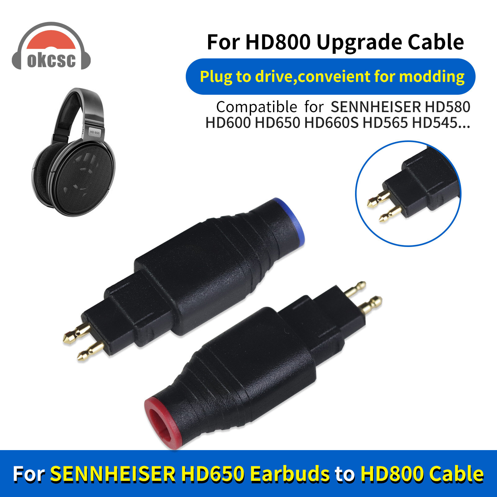 HD650 Male to HD800 Female Adapter - 图片2