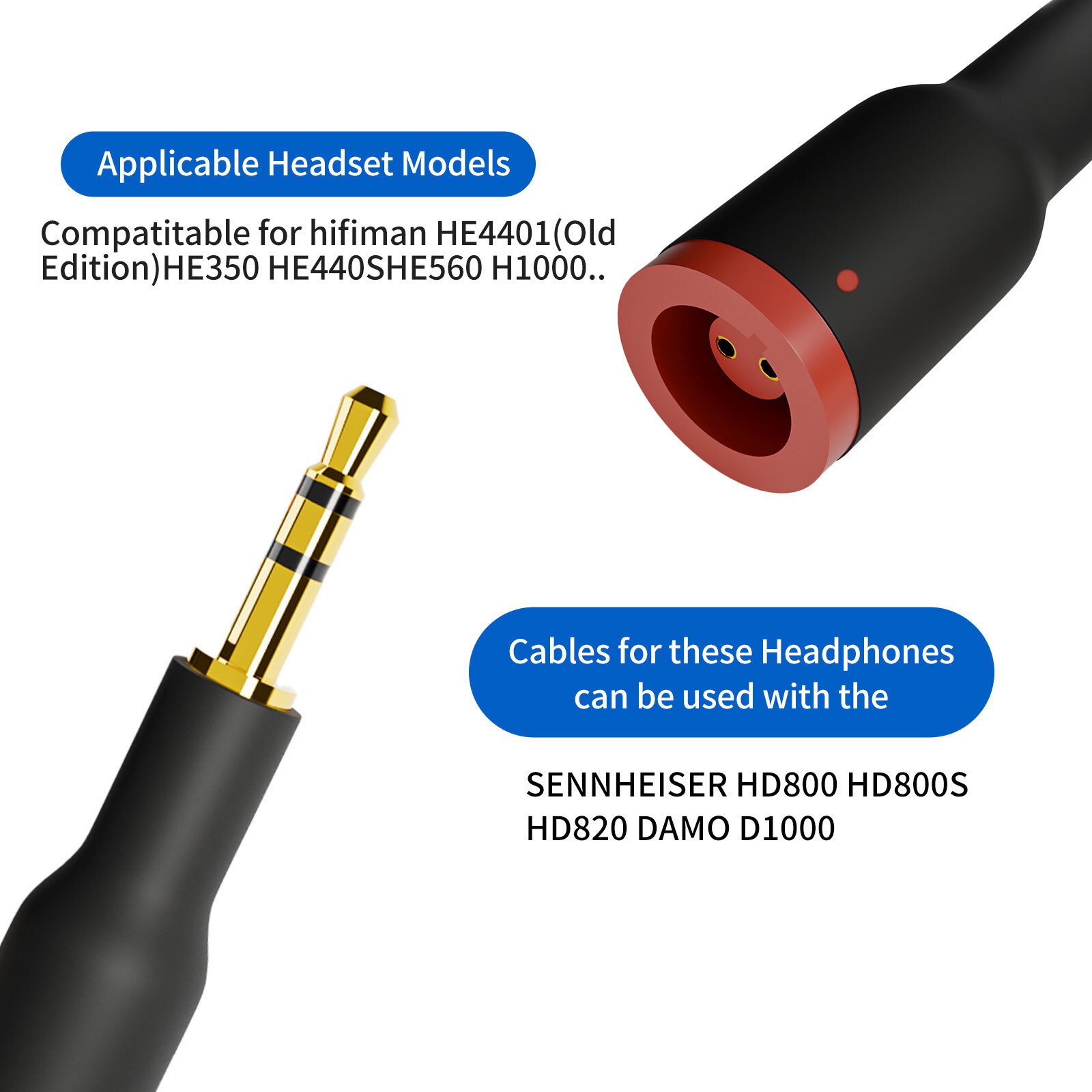 Dual 2.5mm Rotating HD800 Female Adapter - Image 3