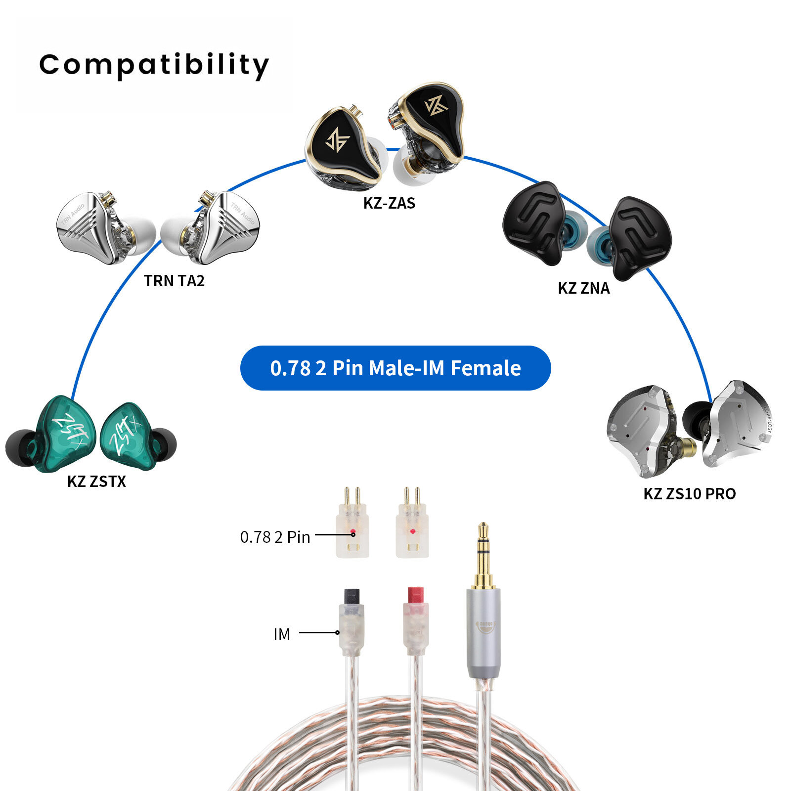 0.78mm IM to M Male Adapter - 图片4