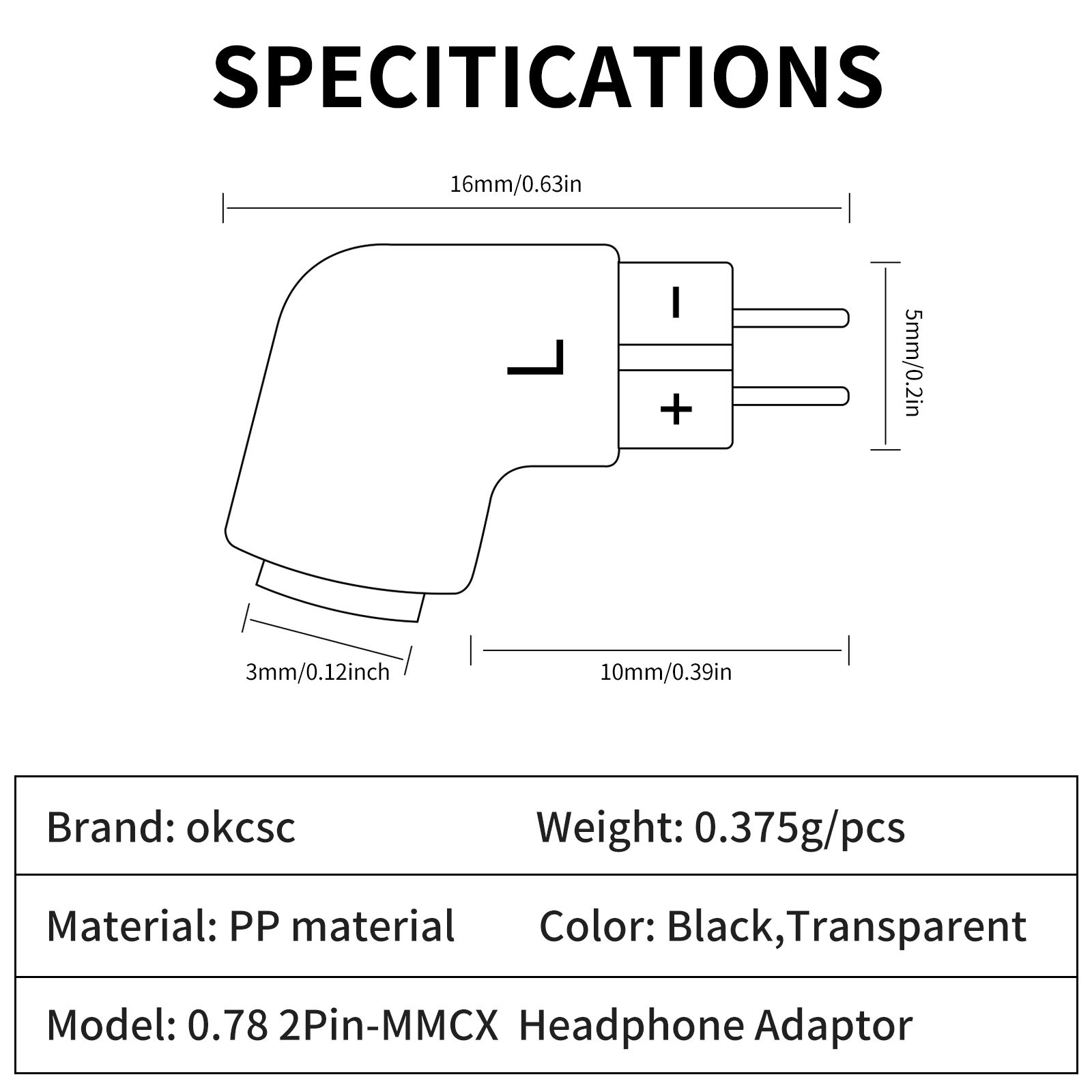 0.78mm elbow revolution MMCX female adapter - 图片6