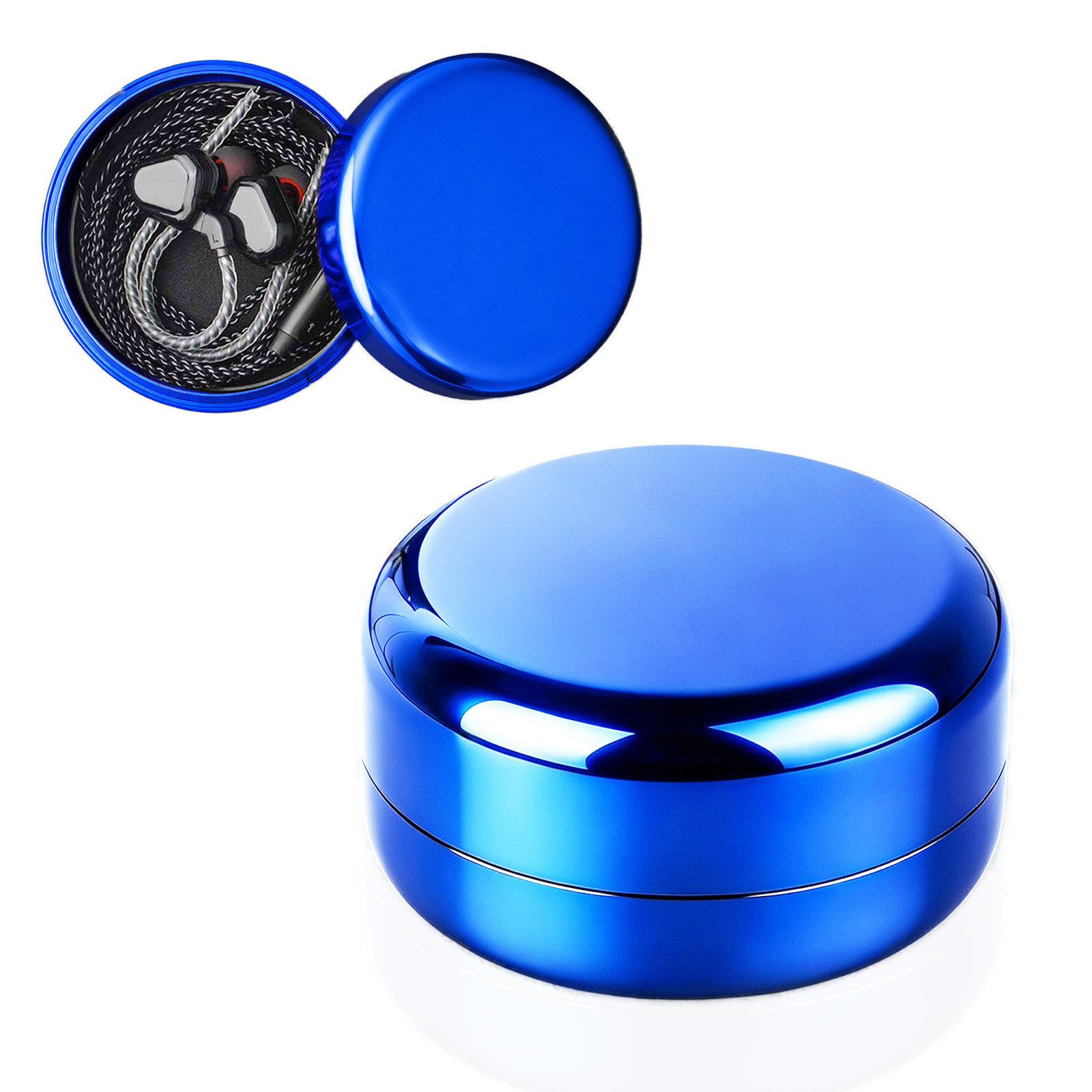 Electroplating portable earphone storage box - 图片1
