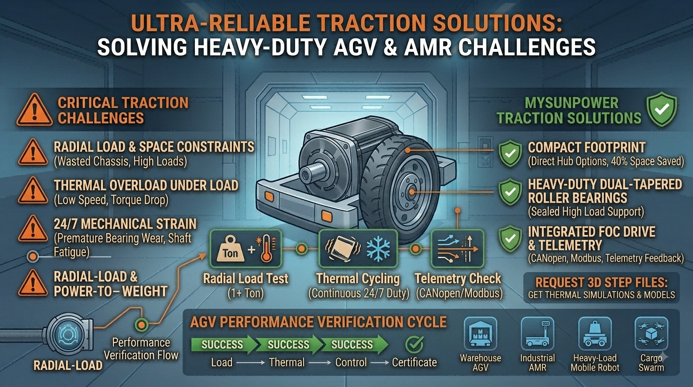 Integrated BLDC Traction Motors for Heavy-Duty AGVs & Industrial AMRs