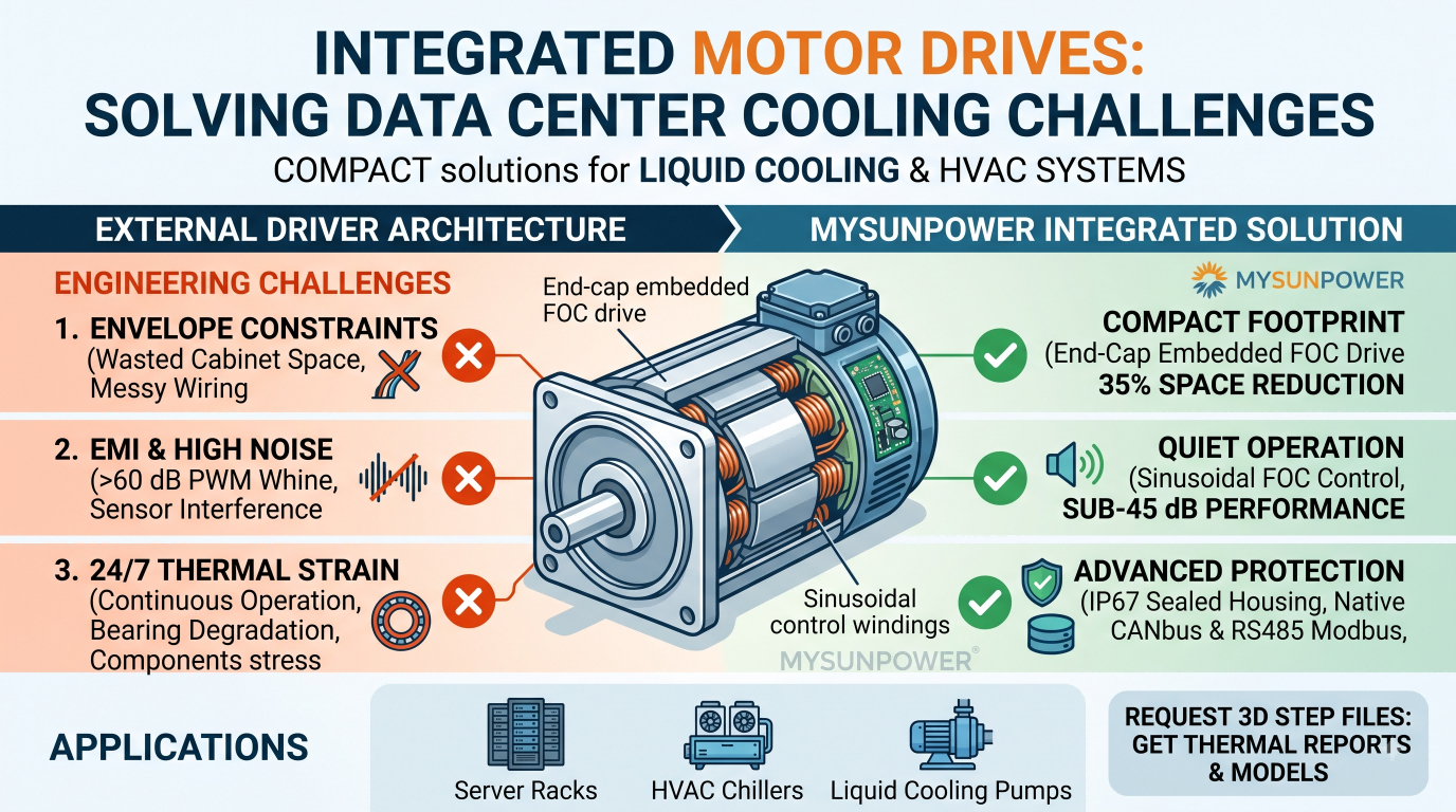 Integrated EC/BLDC Drives for Industrial Liquid Cooling & Data Center HVAC Systems
