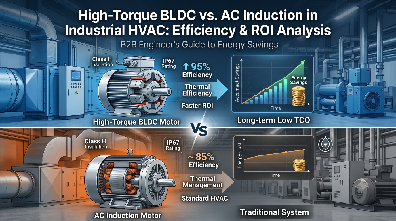 High-Torque BLDC Motors vs. AC Induction in Industrial HVAC: Efficiency & ROI Analysis