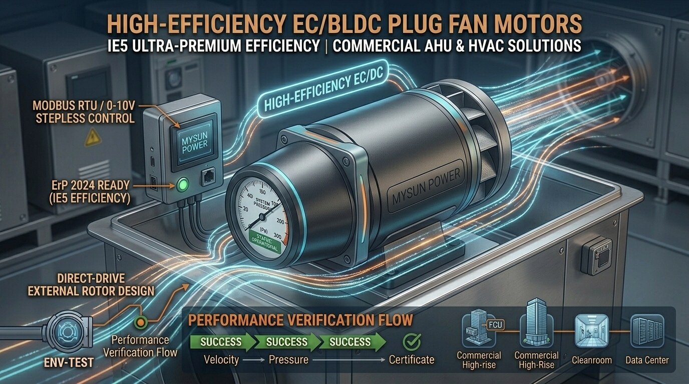 High-Efficiency EC/BLDC Plug Fan Motors for Commercial AHU & HVAC Systems