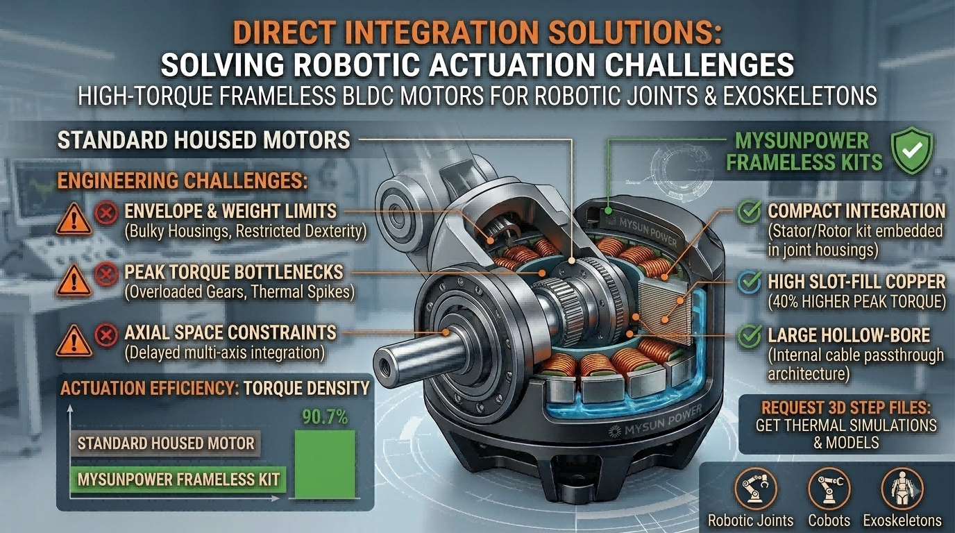 High-Torque Frameless BLDC Motors for Robotic Joints & Exoskeletons