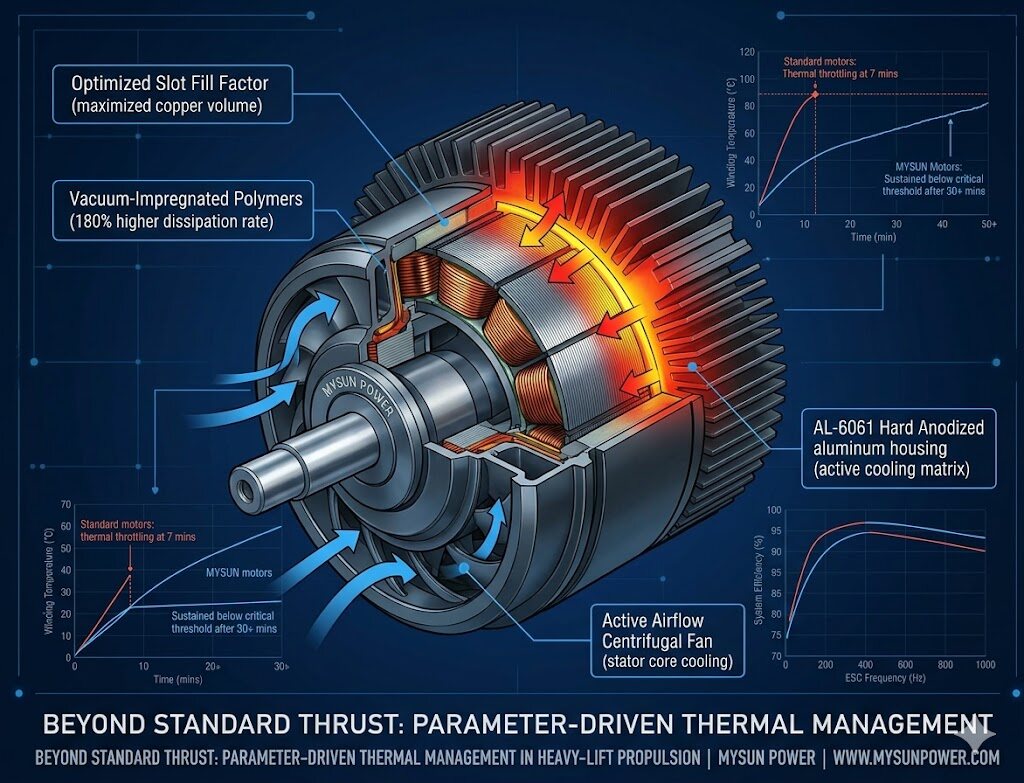 Beyond Standard Thrust: Thermal Management in Next-Gen Heavy-Lift UAV Motors