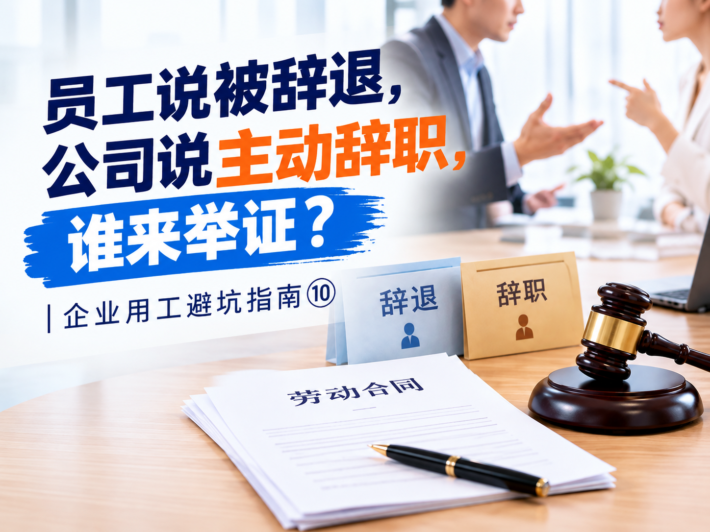 员工说被辞退，公司说主动辞职，谁来举证？｜企业用工避坑指南⑩
