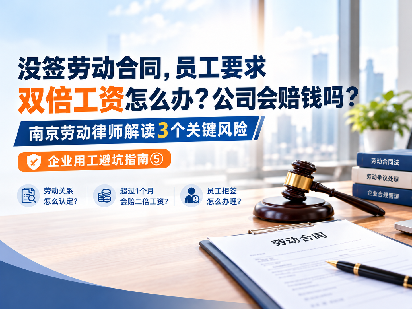 没签劳动合同，员工要求双倍工资怎么办？公司会赔钱吗？南京劳动律师解读3个关键风险｜企业用工避坑指南⑤