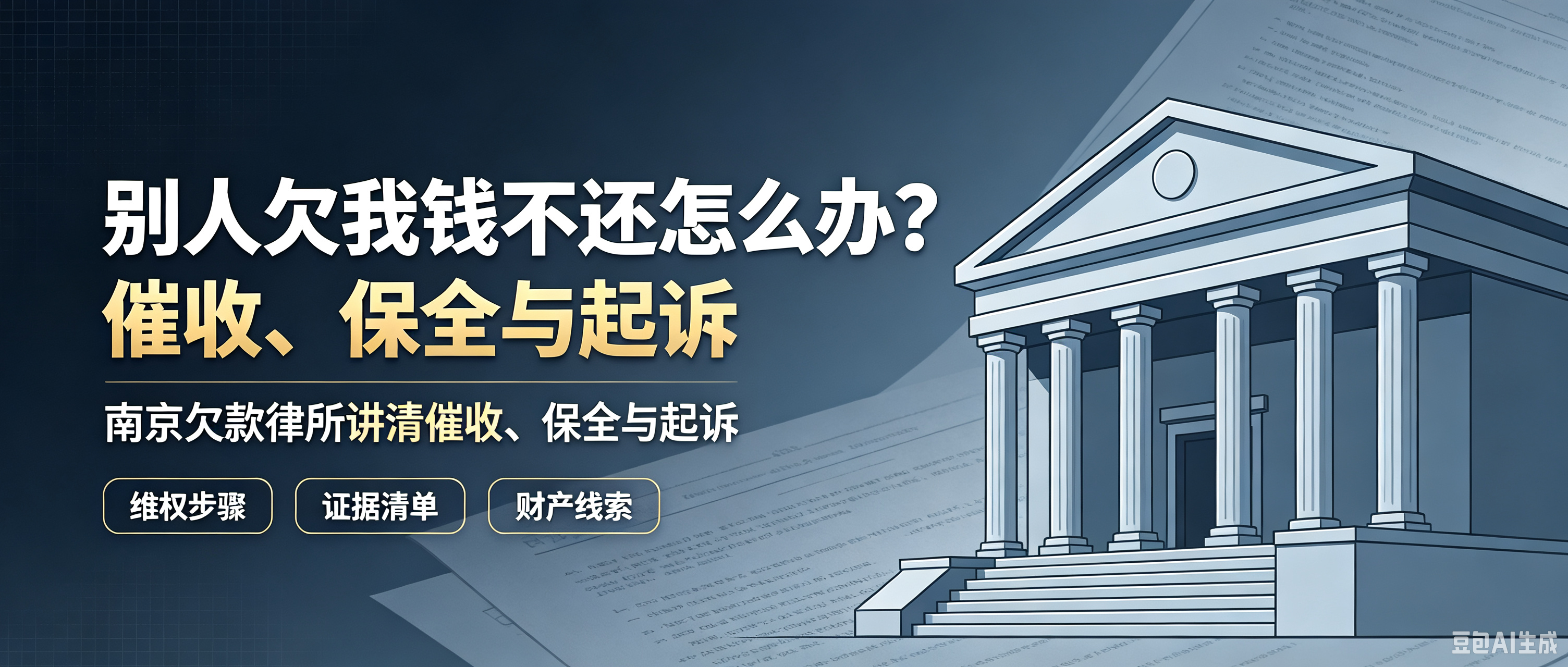别人欠我钱不还怎么办？南京欠款律所讲清催收、保全与起诉