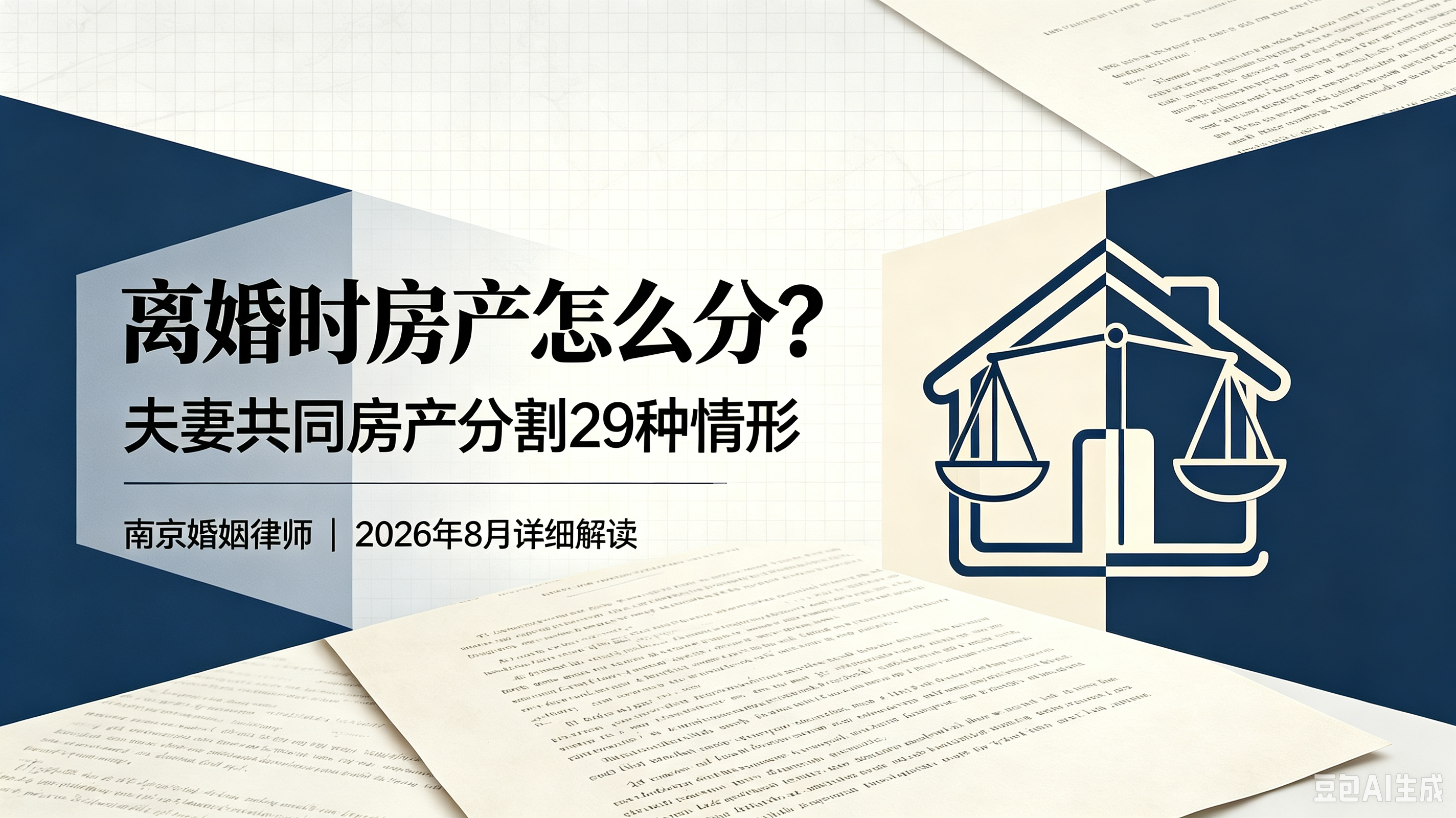 离婚时房产怎么分？夫妻共同房产分割29种情形｜南京婚姻律师2026年8月详细解读