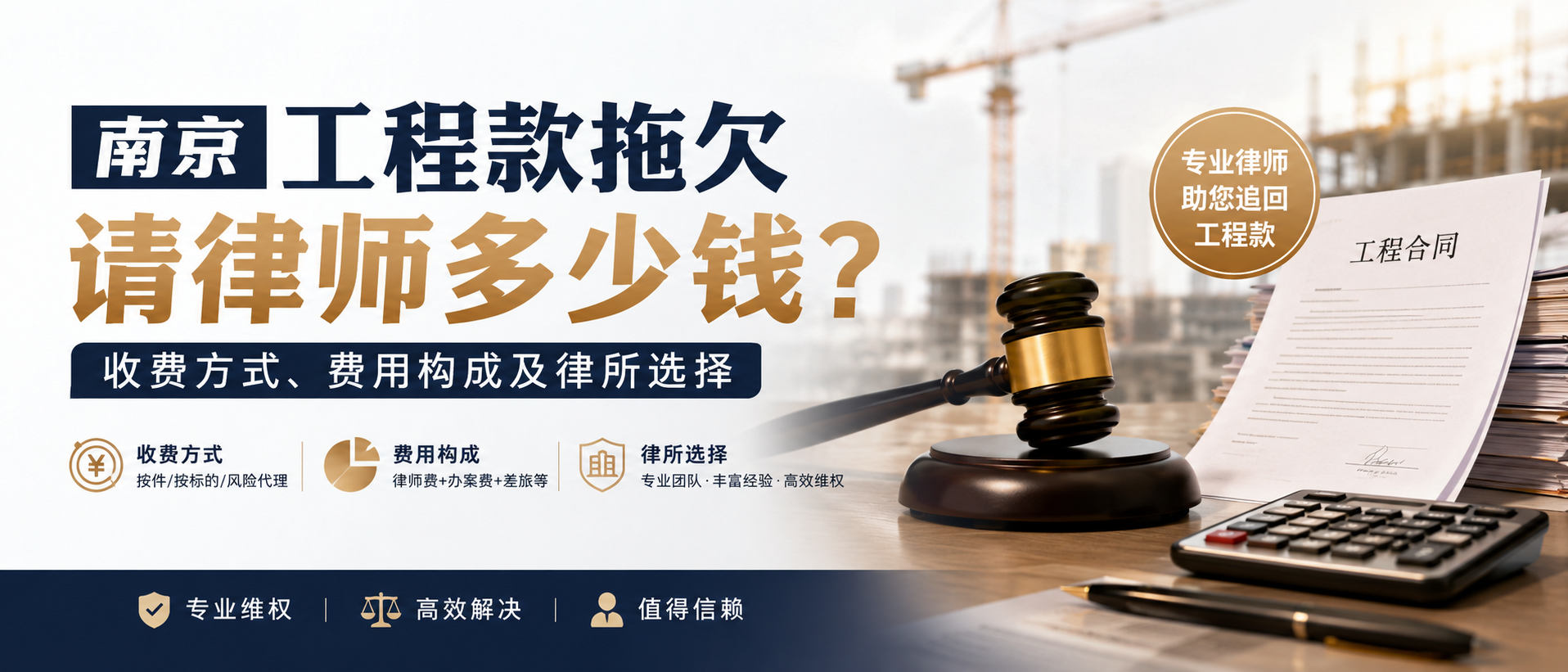 南京工程款拖欠请律师多少钱？收费方式、费用构成及律所选择