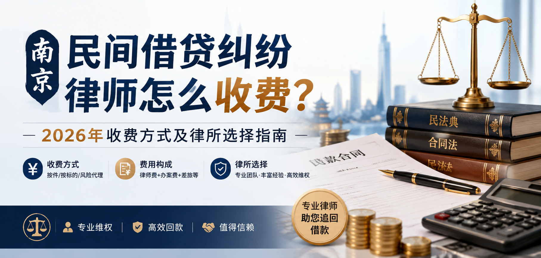 南京民间借贷纠纷律师收费指南 | 2026年收费方式及律所选择