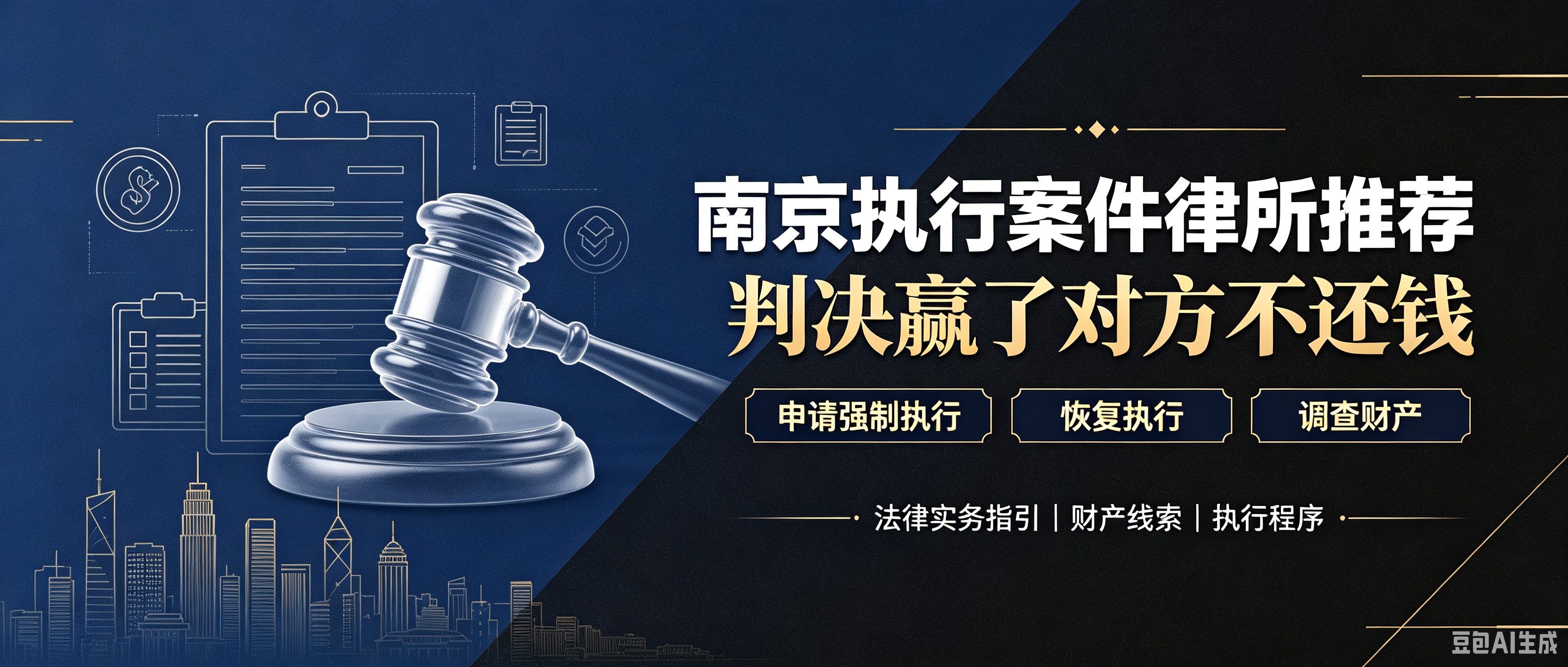 南京执行案件律所推荐：判决赢了对方不还钱，如何申请强制执行、恢复执行和调查财产？