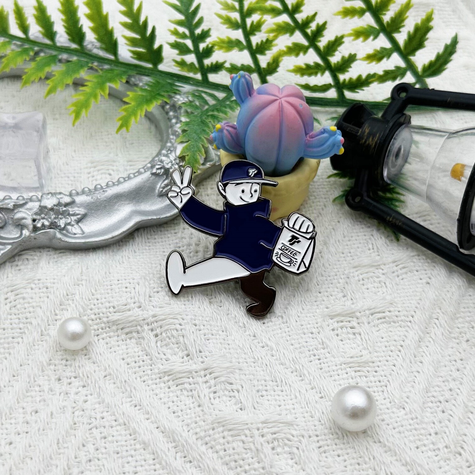 TTlogo Coffee Mascot Custom-Shaped Enamel Pin