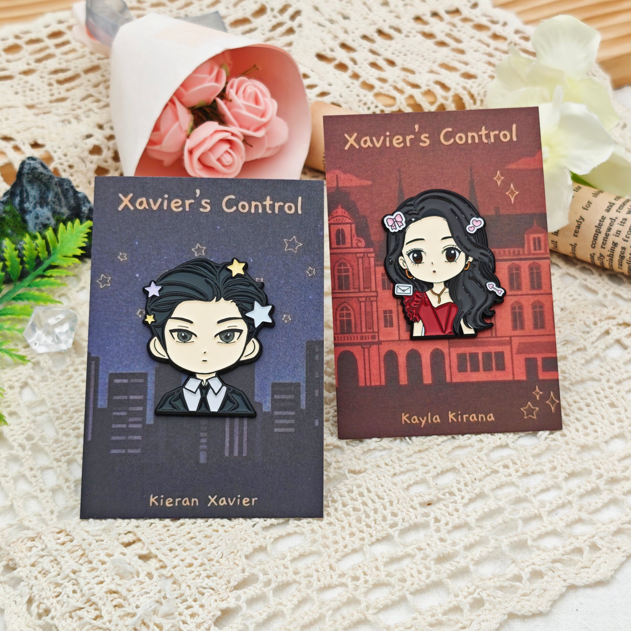 Xavier's Control Couple Star Bow Irregular Brooch
