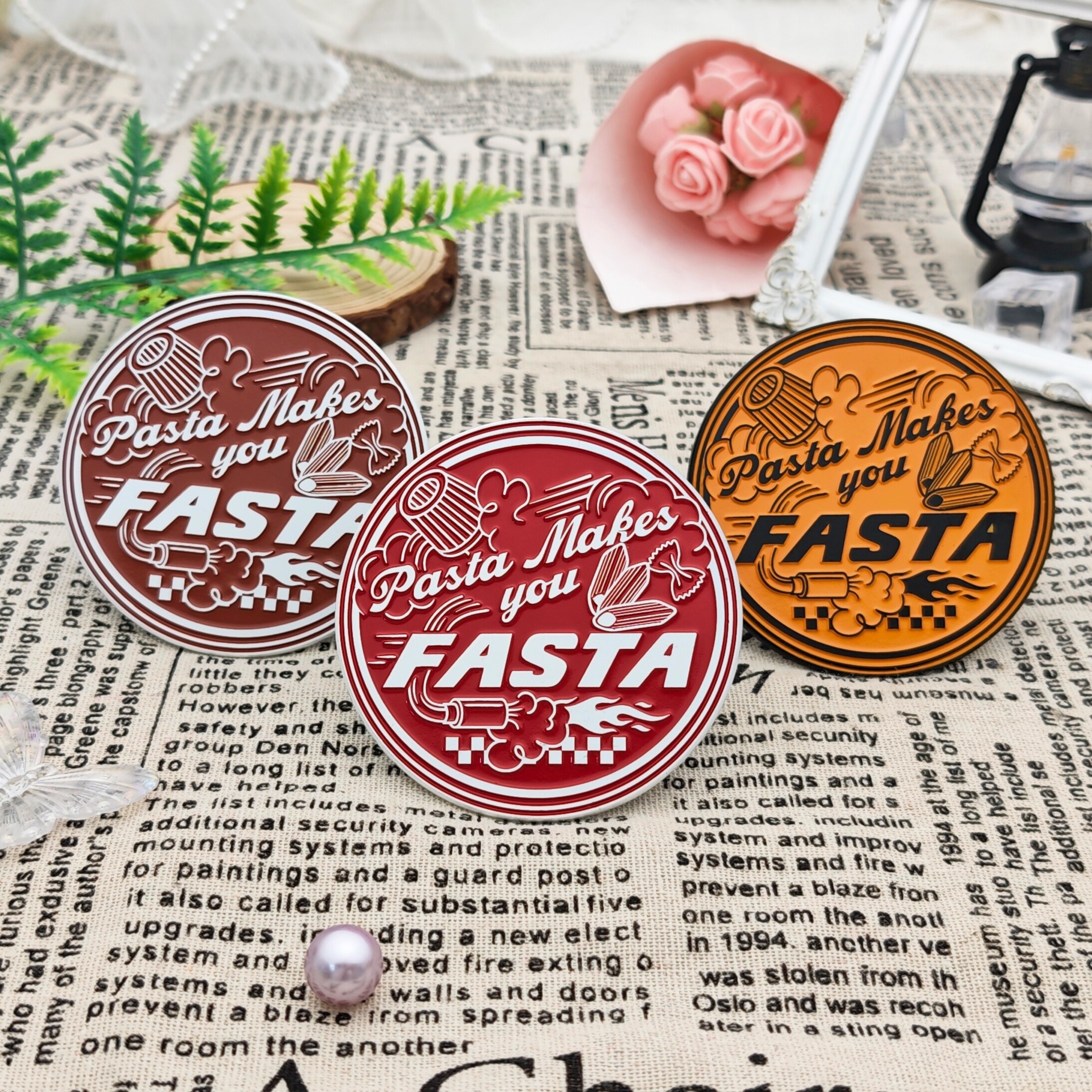 FASTA Pasta Racing Round Enamel Metal Sign