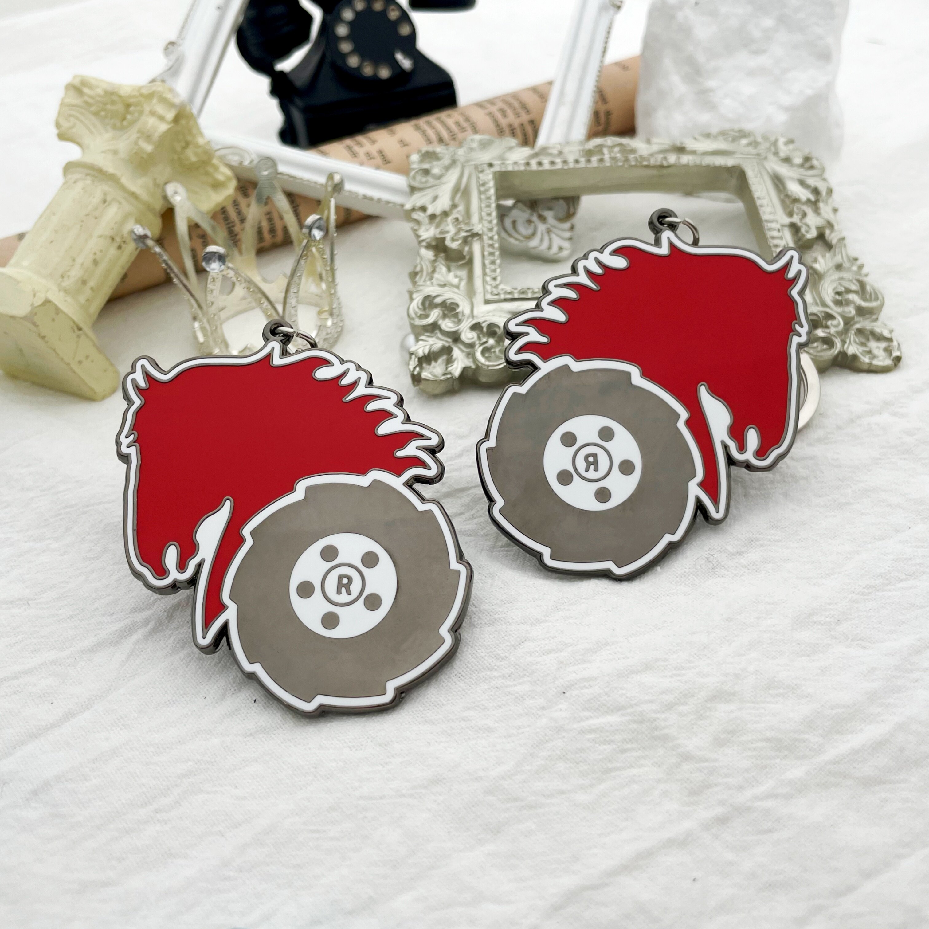 Wheel Horse Enamel Keychain