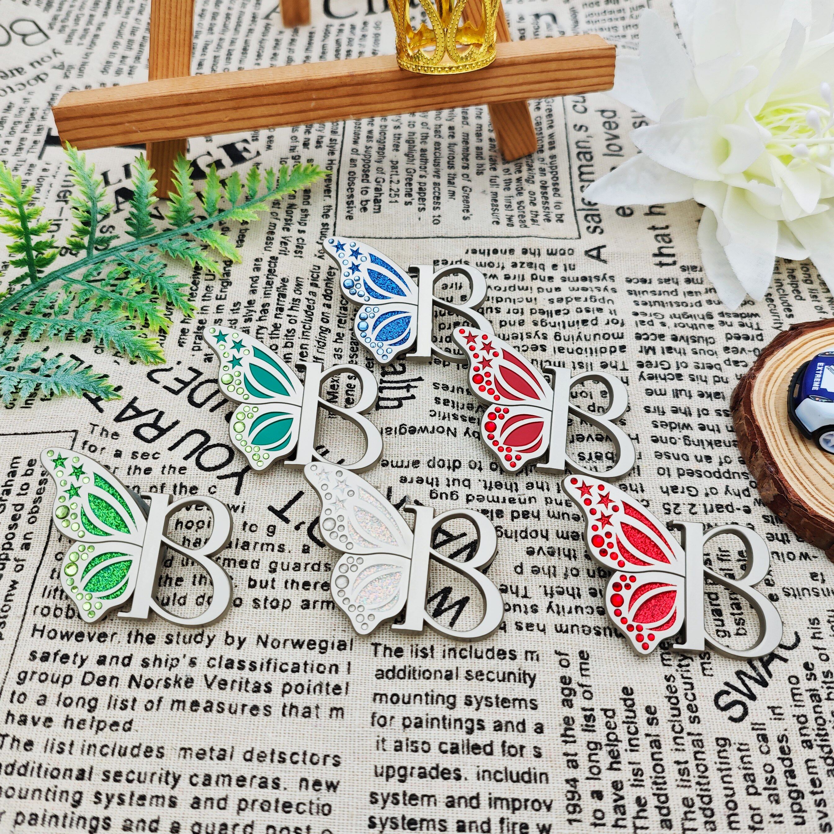 Butterfly Rhinestone Cutout Enamel Brooch
