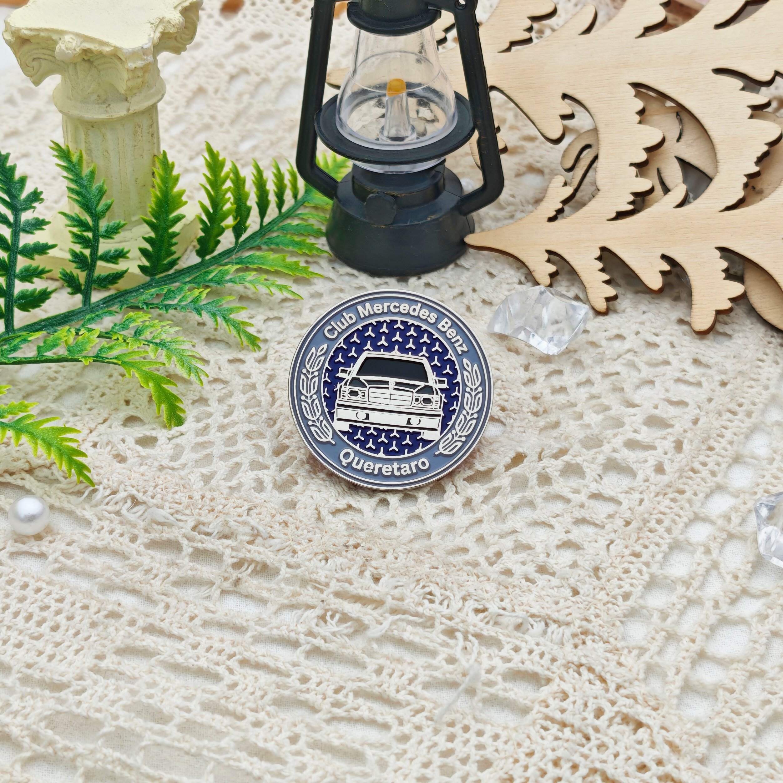 Mercedes-Benz Club Silver Painted Round Emblem
