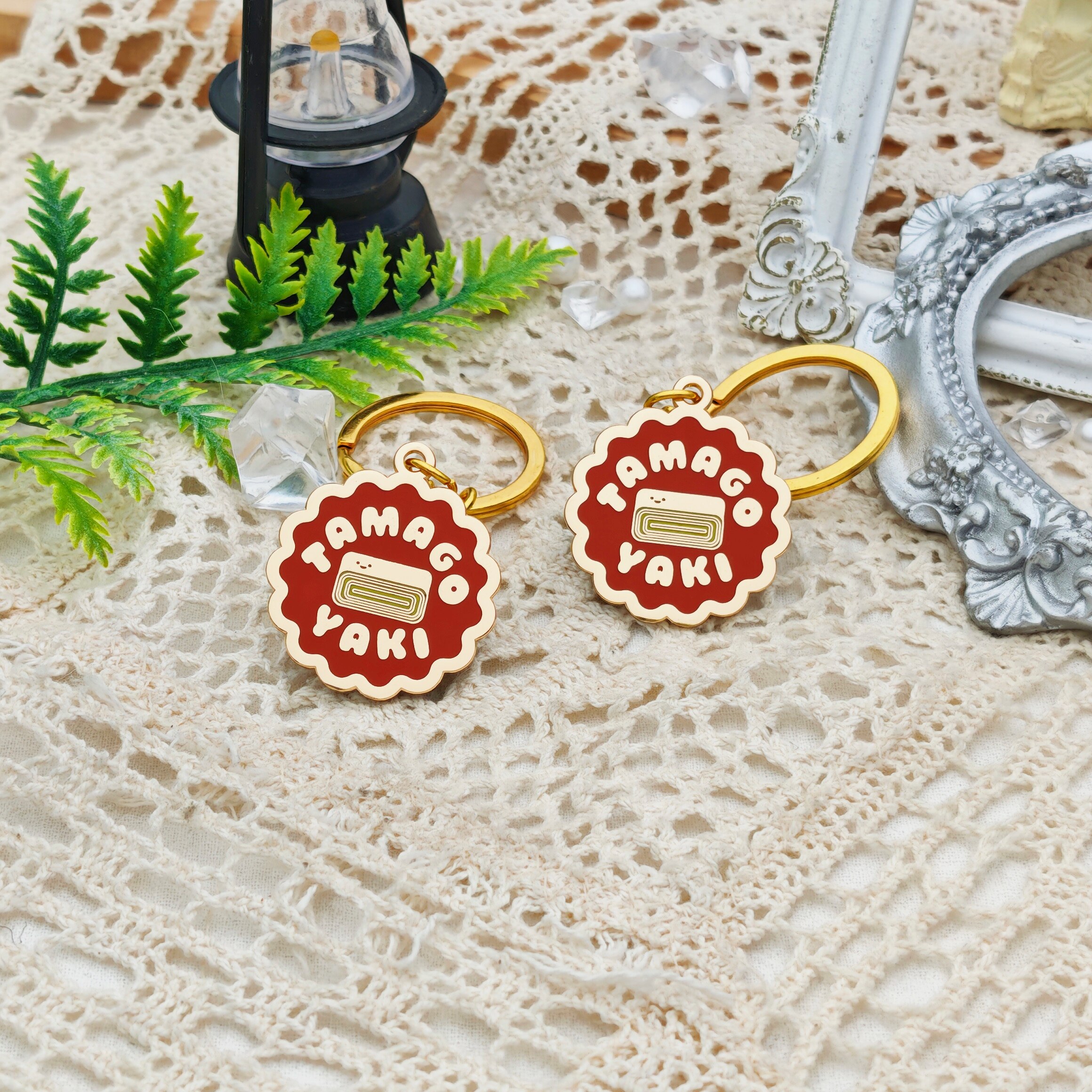 Tamago Yaki Smiley Face Keychain