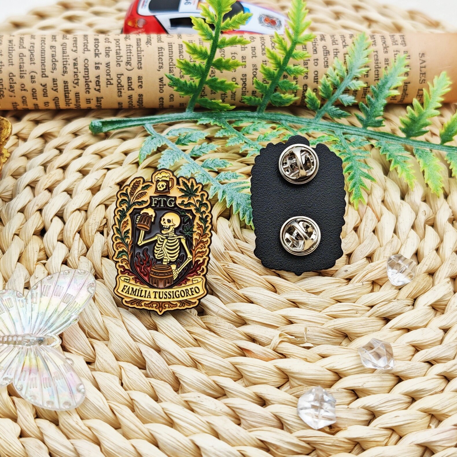 FTG Skull Beer Flame Irregular Pin