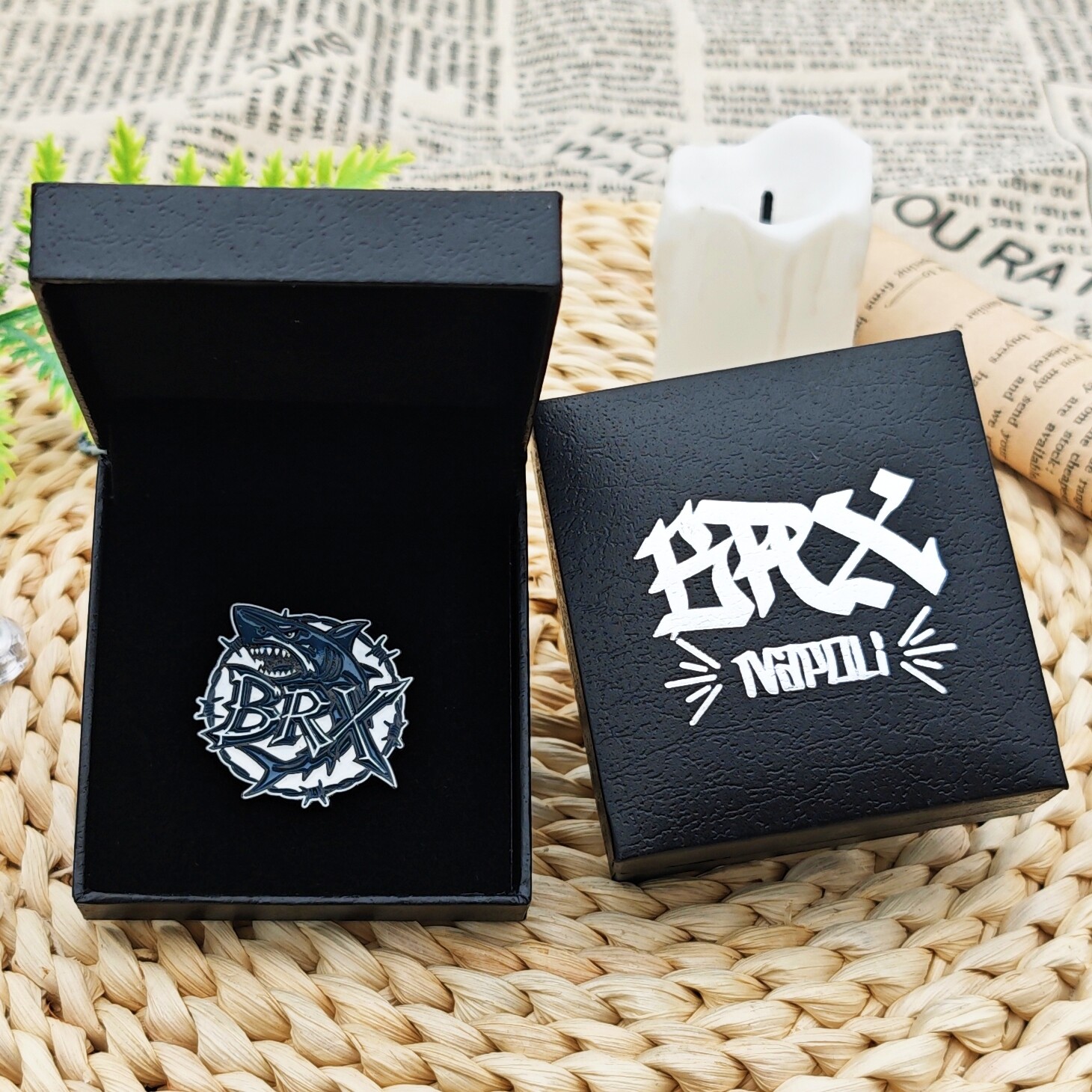 Shark BRX Thorn Round Enamel Pin