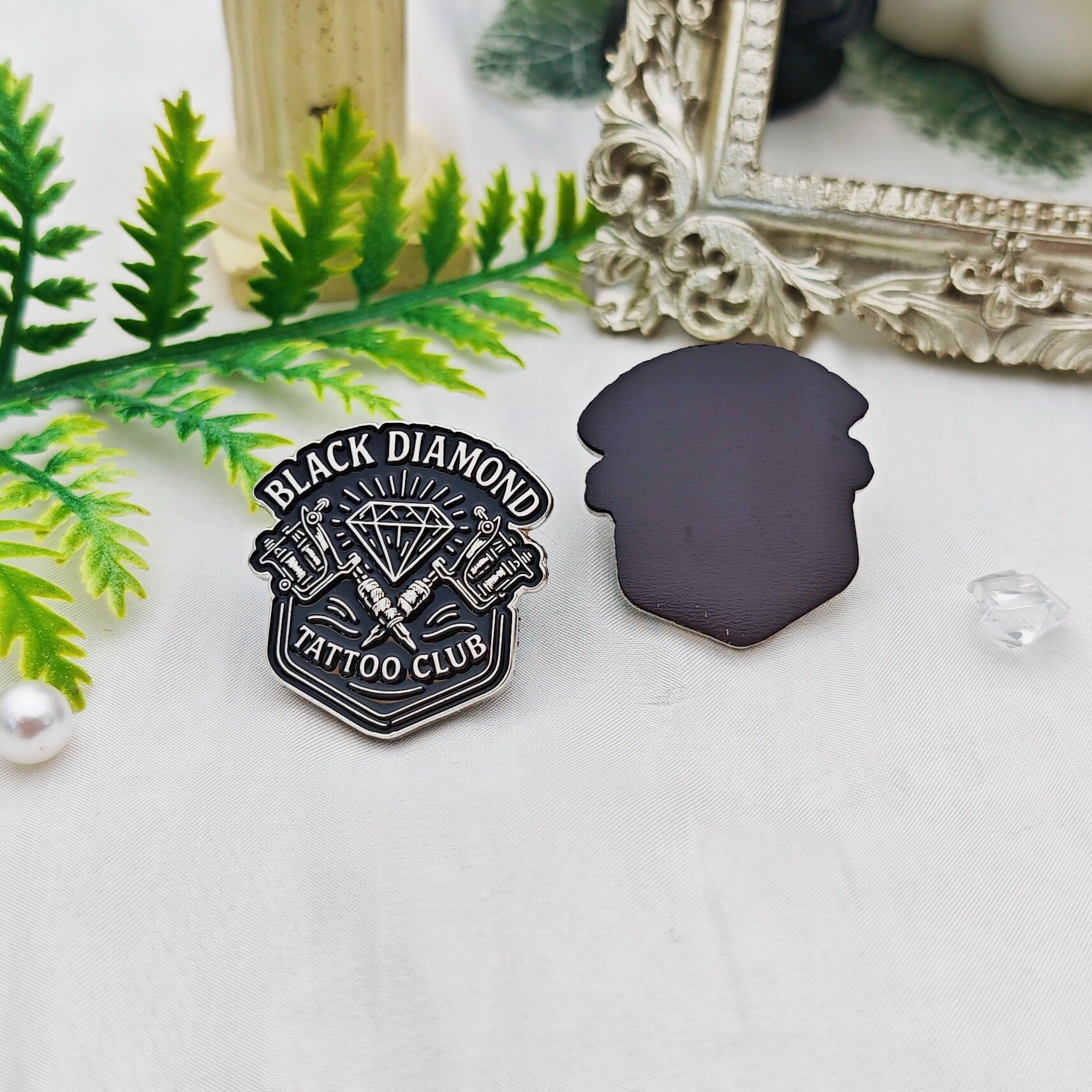 Black Diamond Tattoo Club Shield Enamel Fridge Magnet