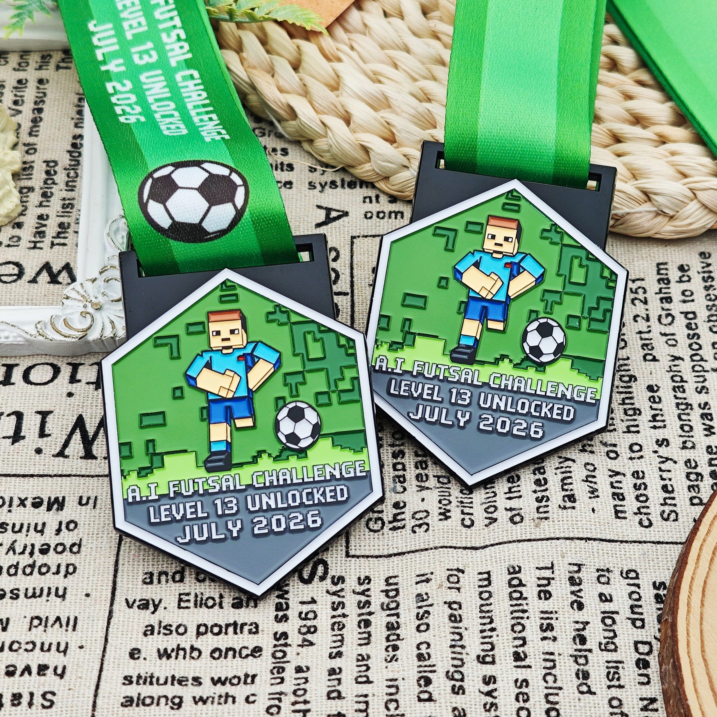 AI Futsal Challenge 2026 Pixel-Style Custom Medal