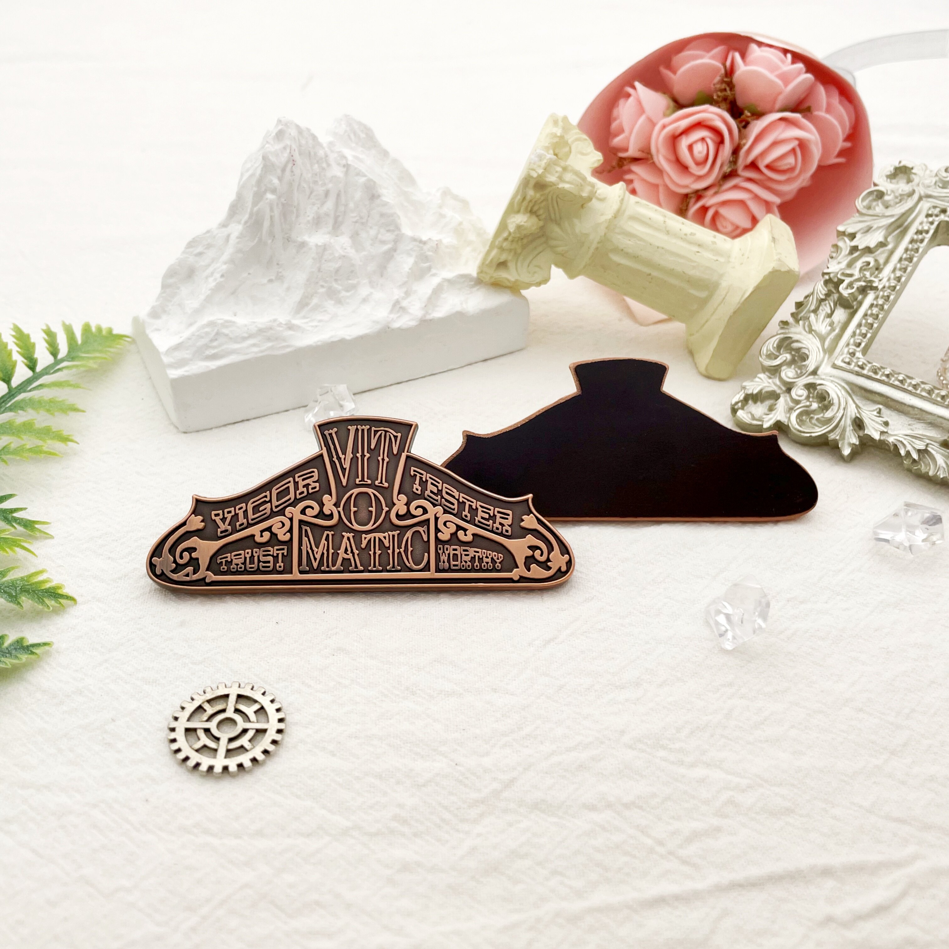 VIT O MATIC Vintage Carved Appliance Logo Embossed Fridge Magnet