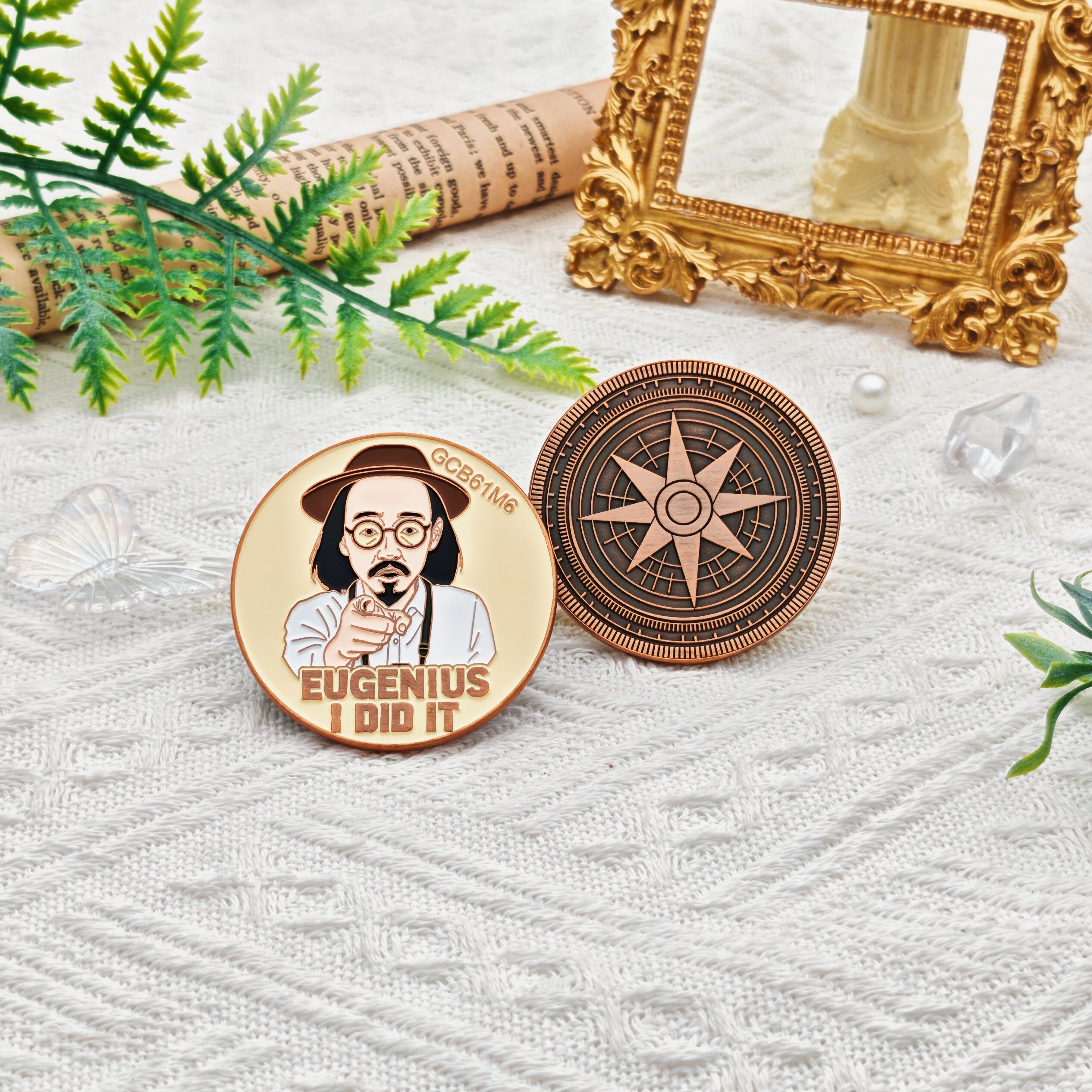 EUGENIUS Hat-Wearing Glasses Motivational Commemorative Coin