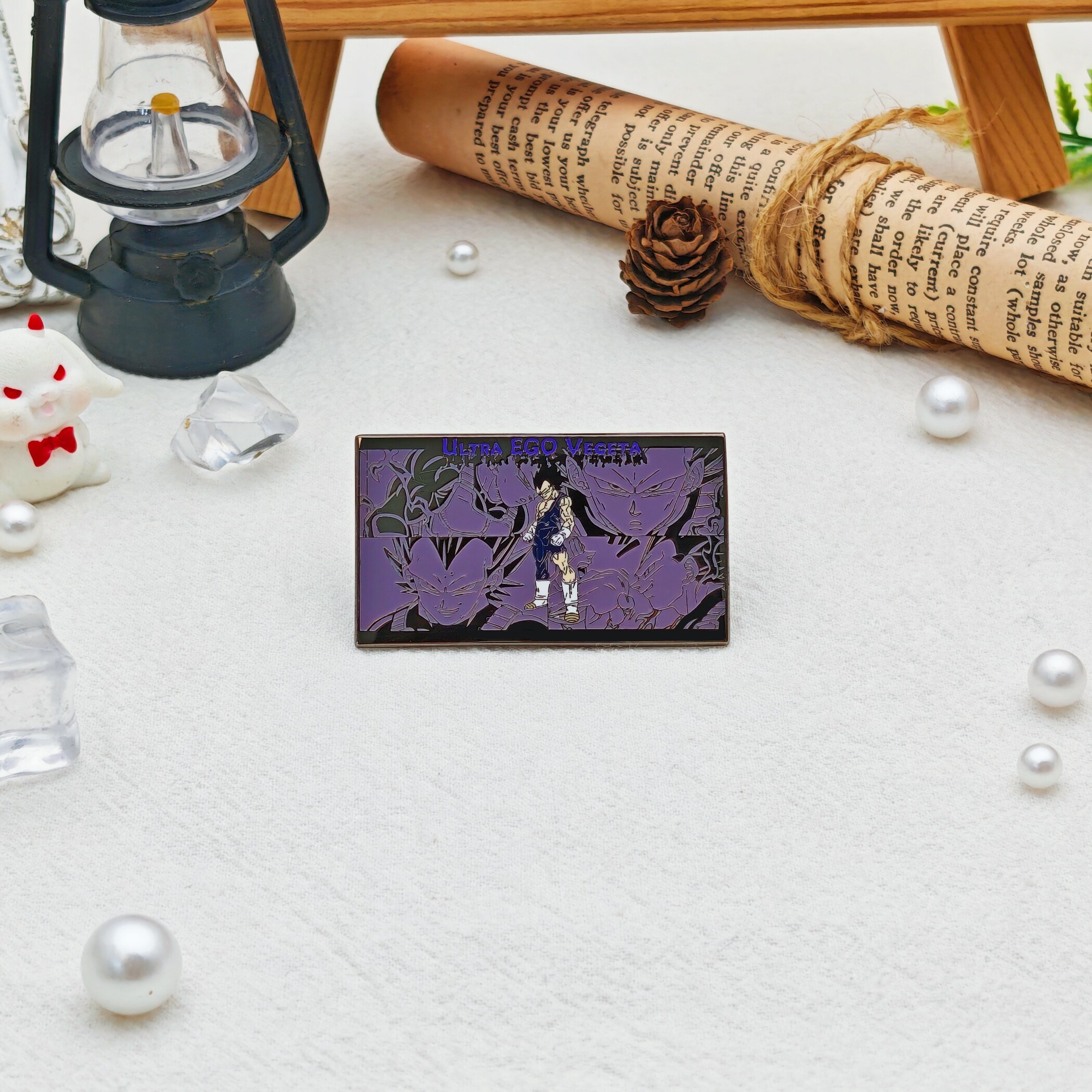 Dragon Ball Vegeta ULTRA EGO Black Nickel Hard enamel Square Pin