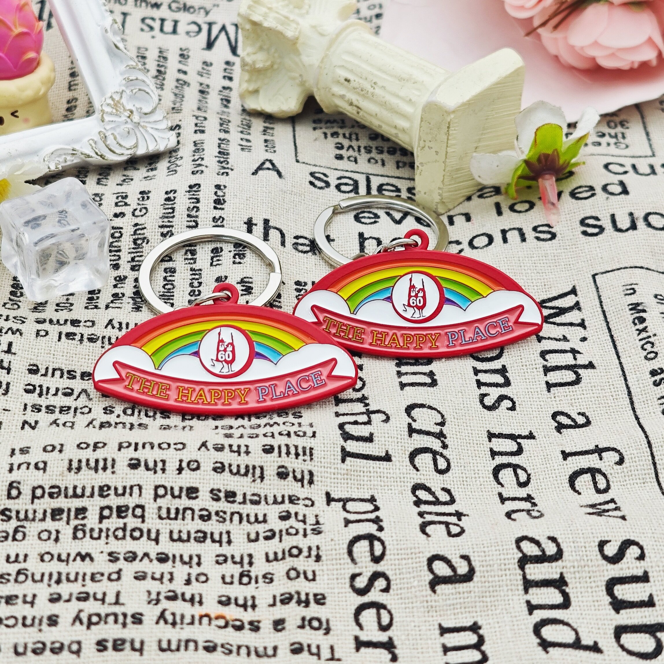 THE HAPPY PLACE Rainbow Cloud Keychain