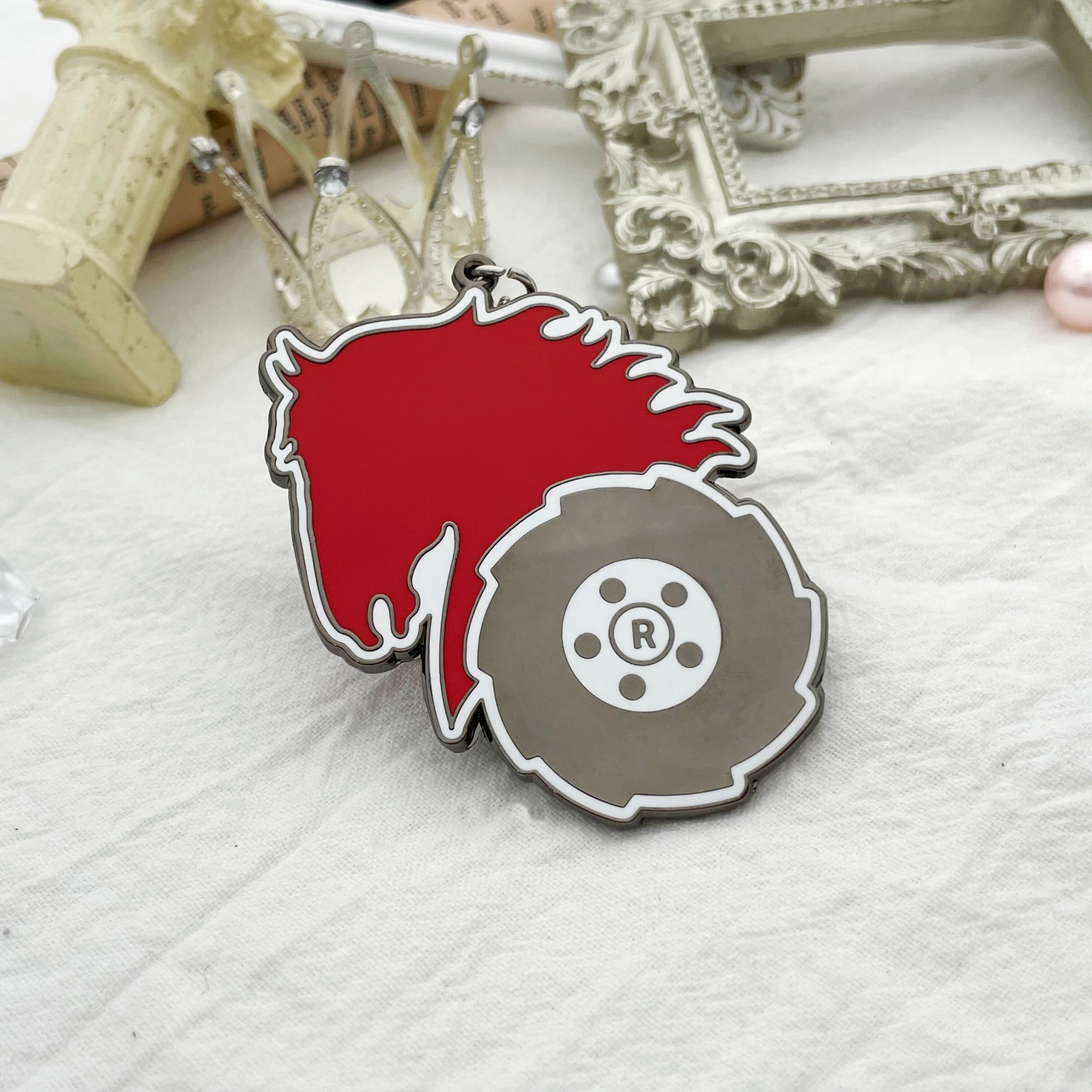 Wheel Horse Enamel Keychain