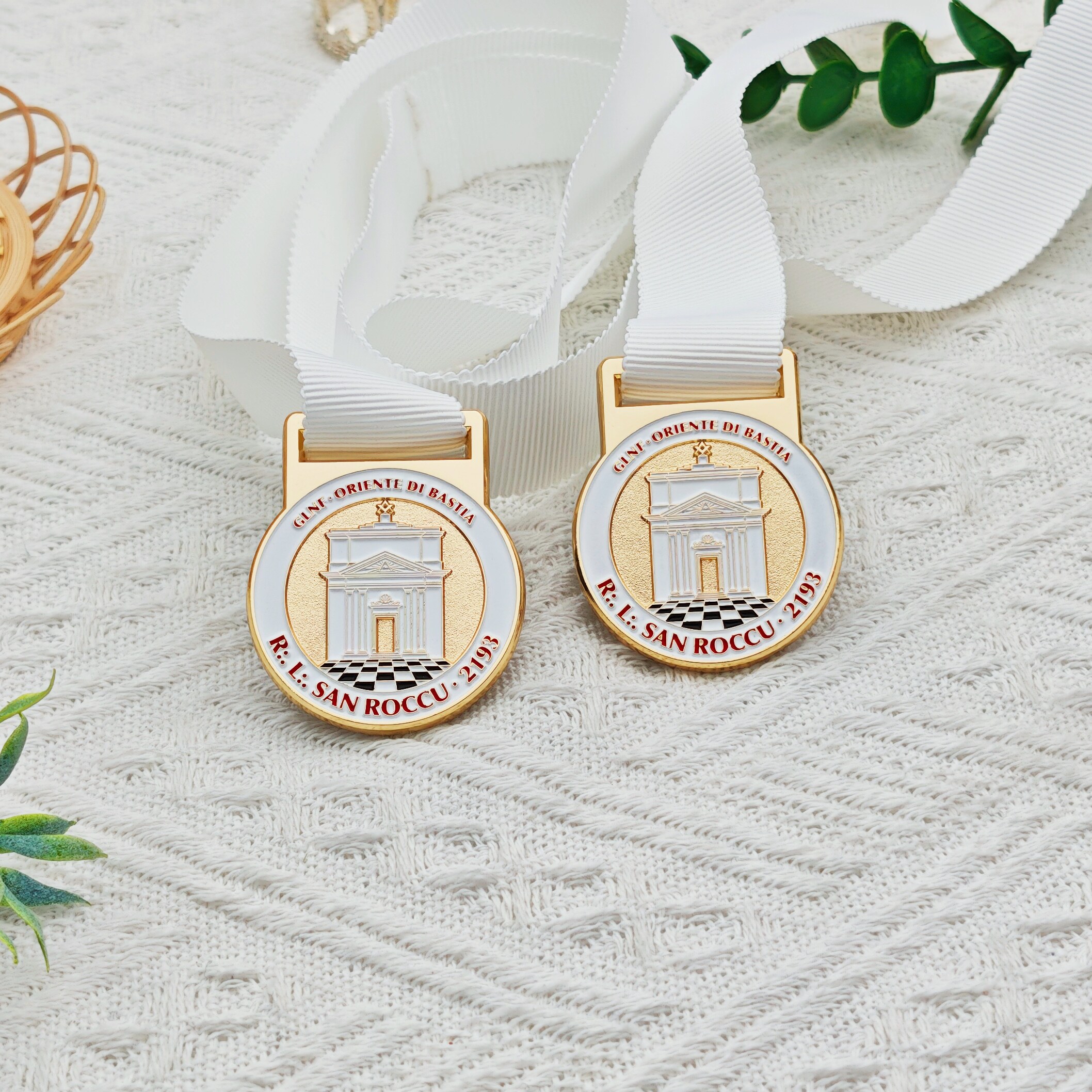 GLNF ORIENTE DI BASTIA Castle Architecture Custom-Shaped Medal