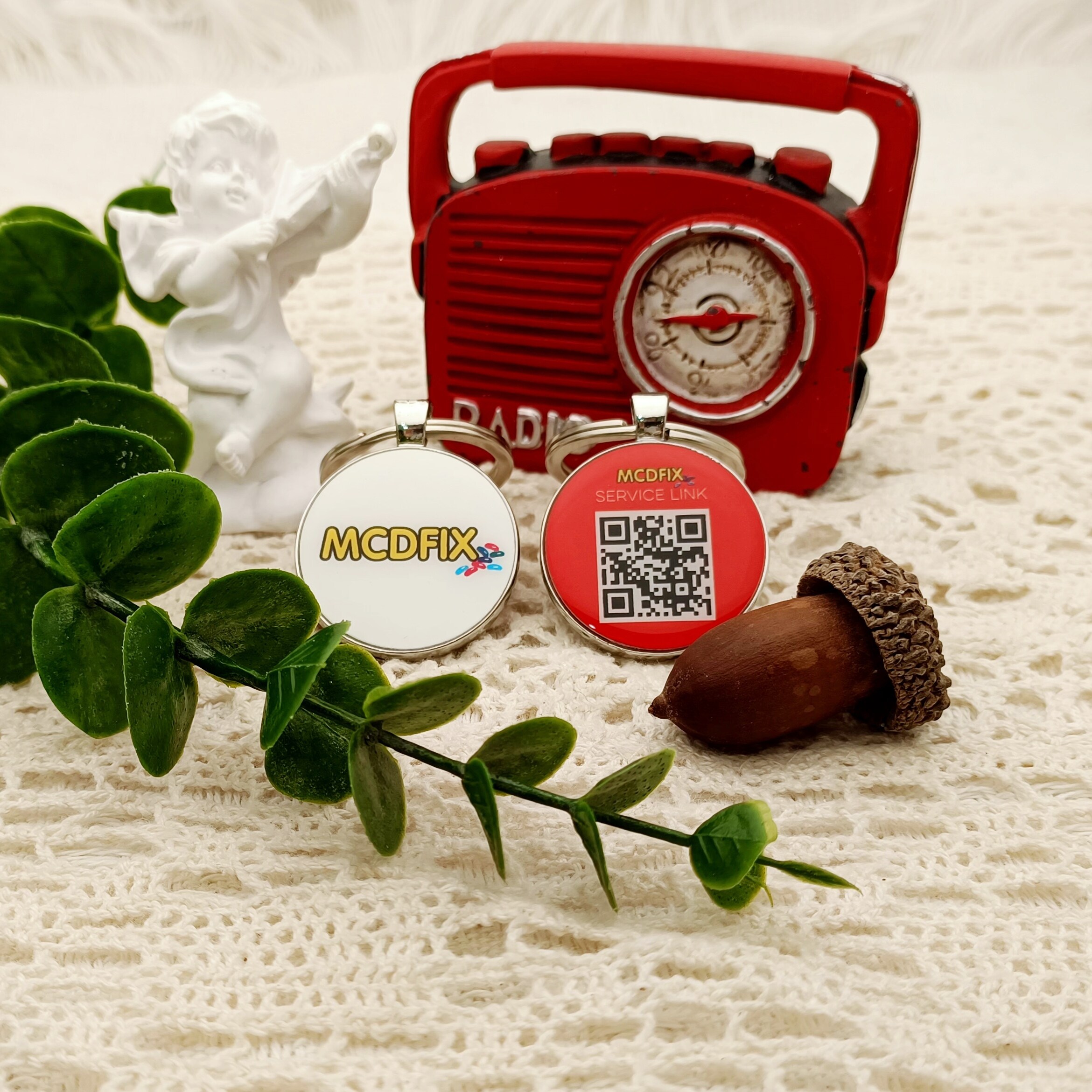 MCDFIX Service Link QR Code Round Keychain