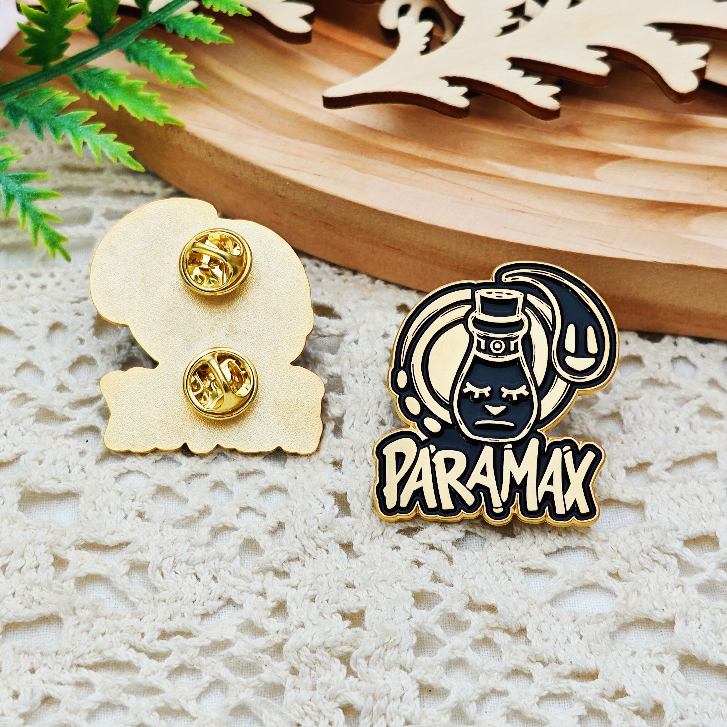 PARAMAX Cartoon Bottle Water Drop Irregular Matte Gold Enamel Pin