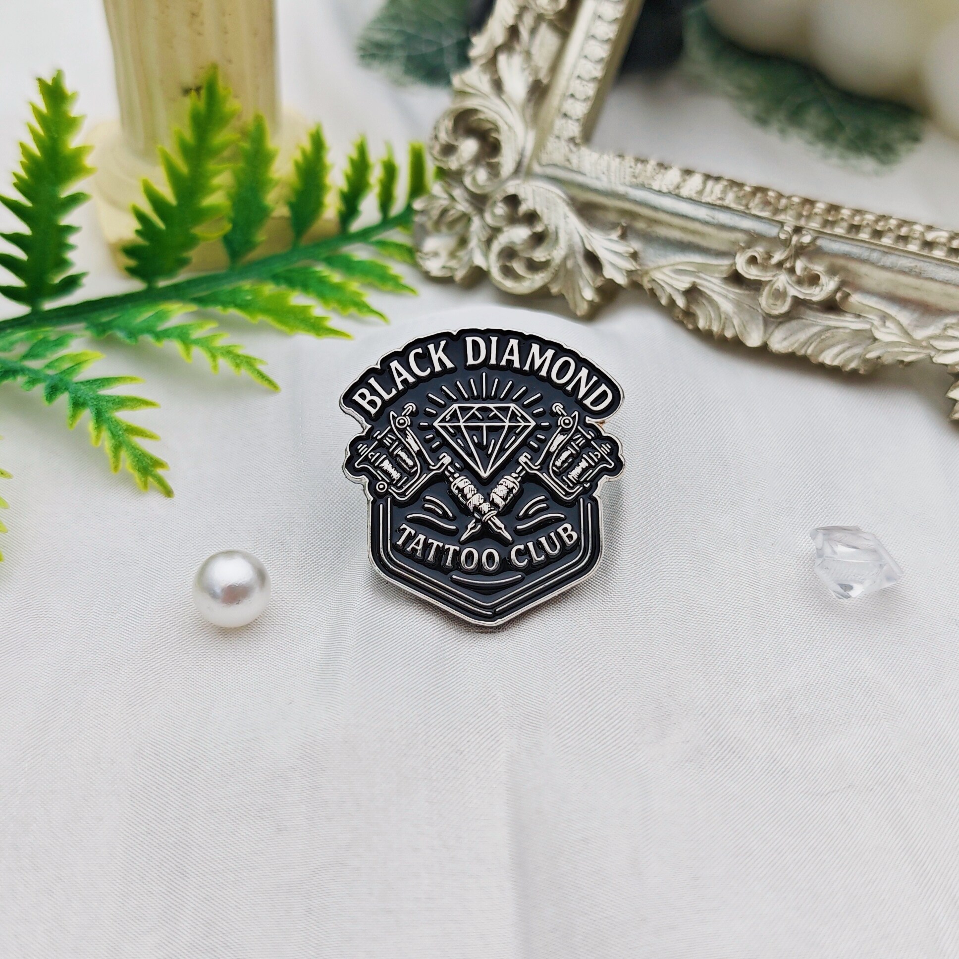 Black Diamond Tattoo Club Shield Enamel Fridge Magnet