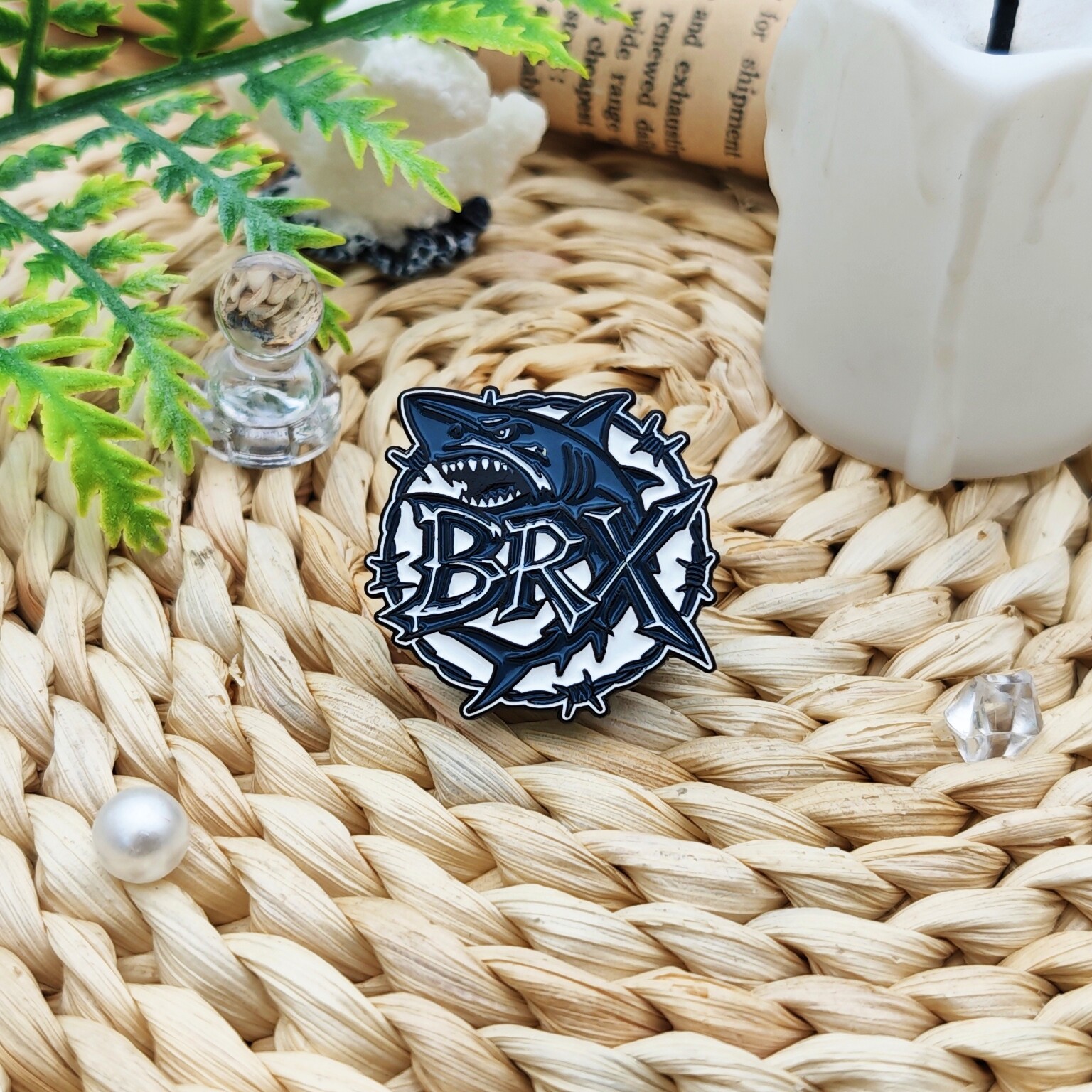 Shark BRX Thorn Round Enamel Pin
