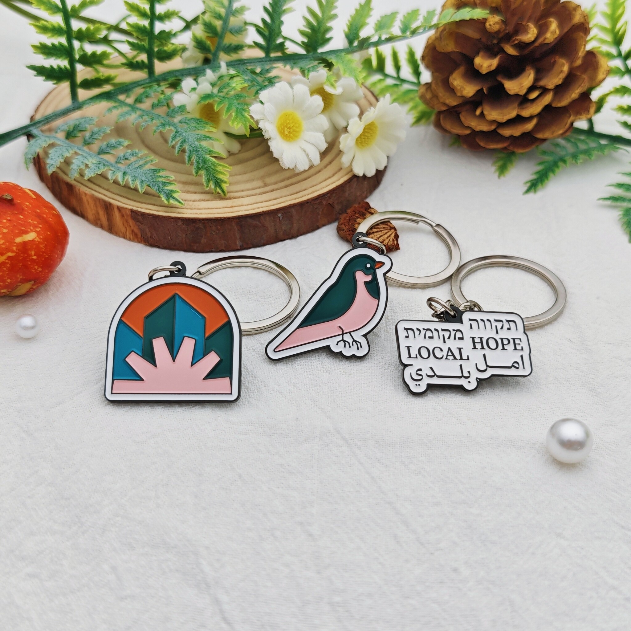 LOCAL HOPE Multi-Design Irregular Painted Metal Keychain