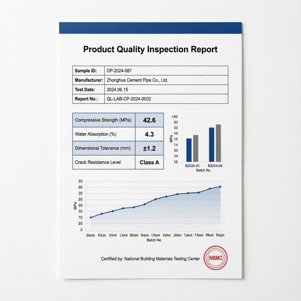 Xianghui Cement Products Test Report